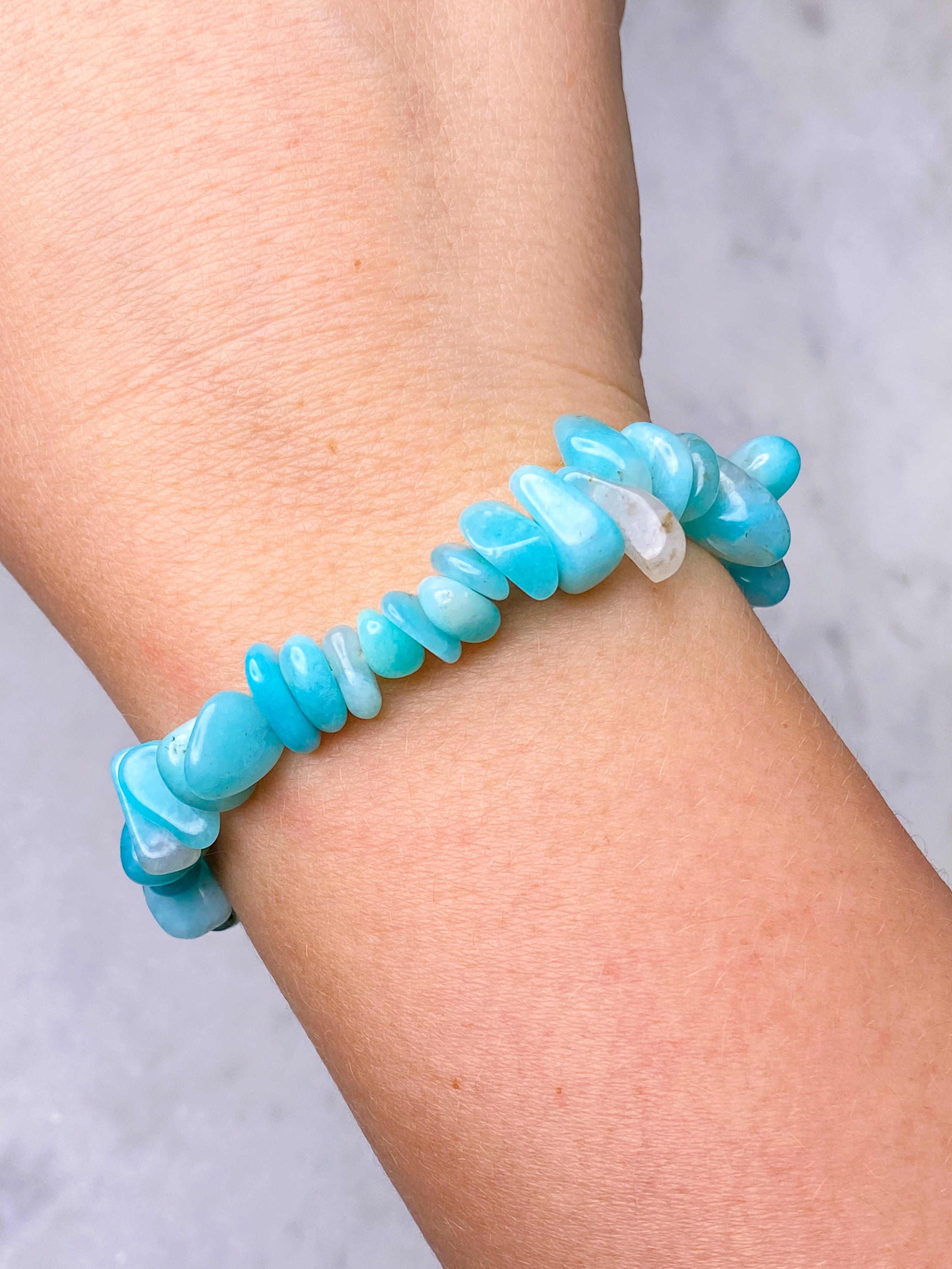 Amazonit Chip Armbånd