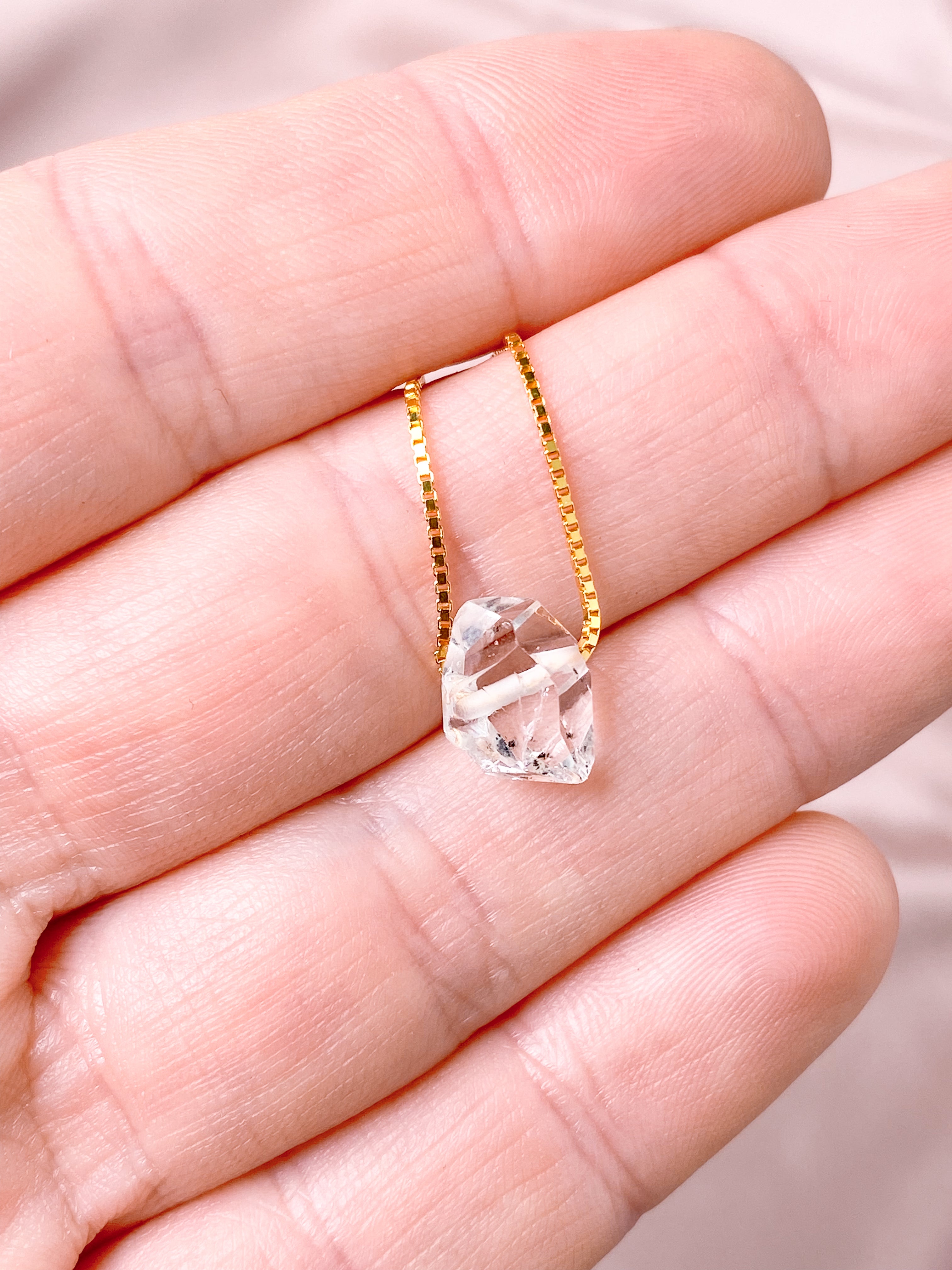 Herkimer Diamant Halskæde (Nr. 2) Eksklusiv Kvalitet