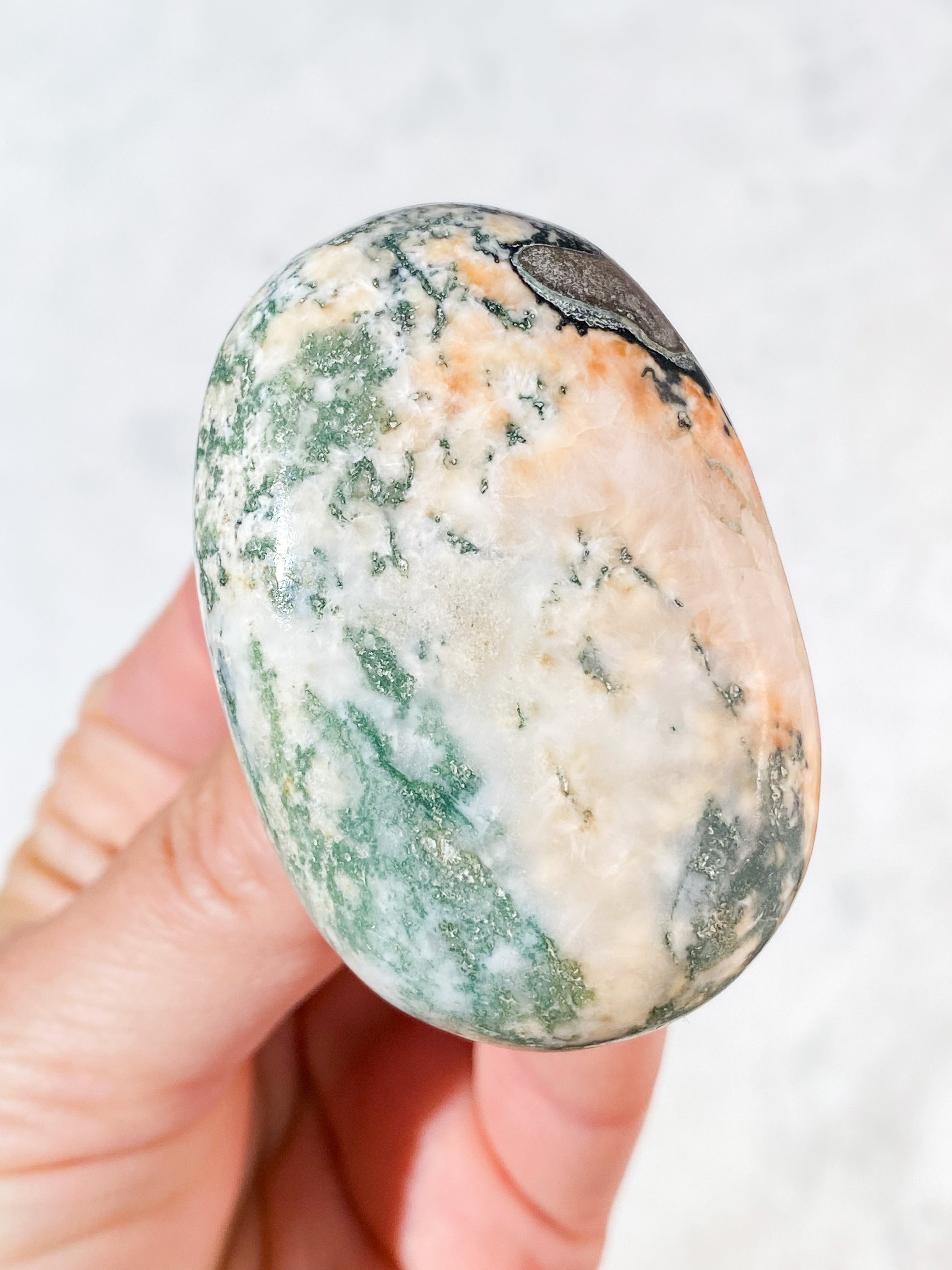 Grøn Heulandit Palmstone (Nr. 6)