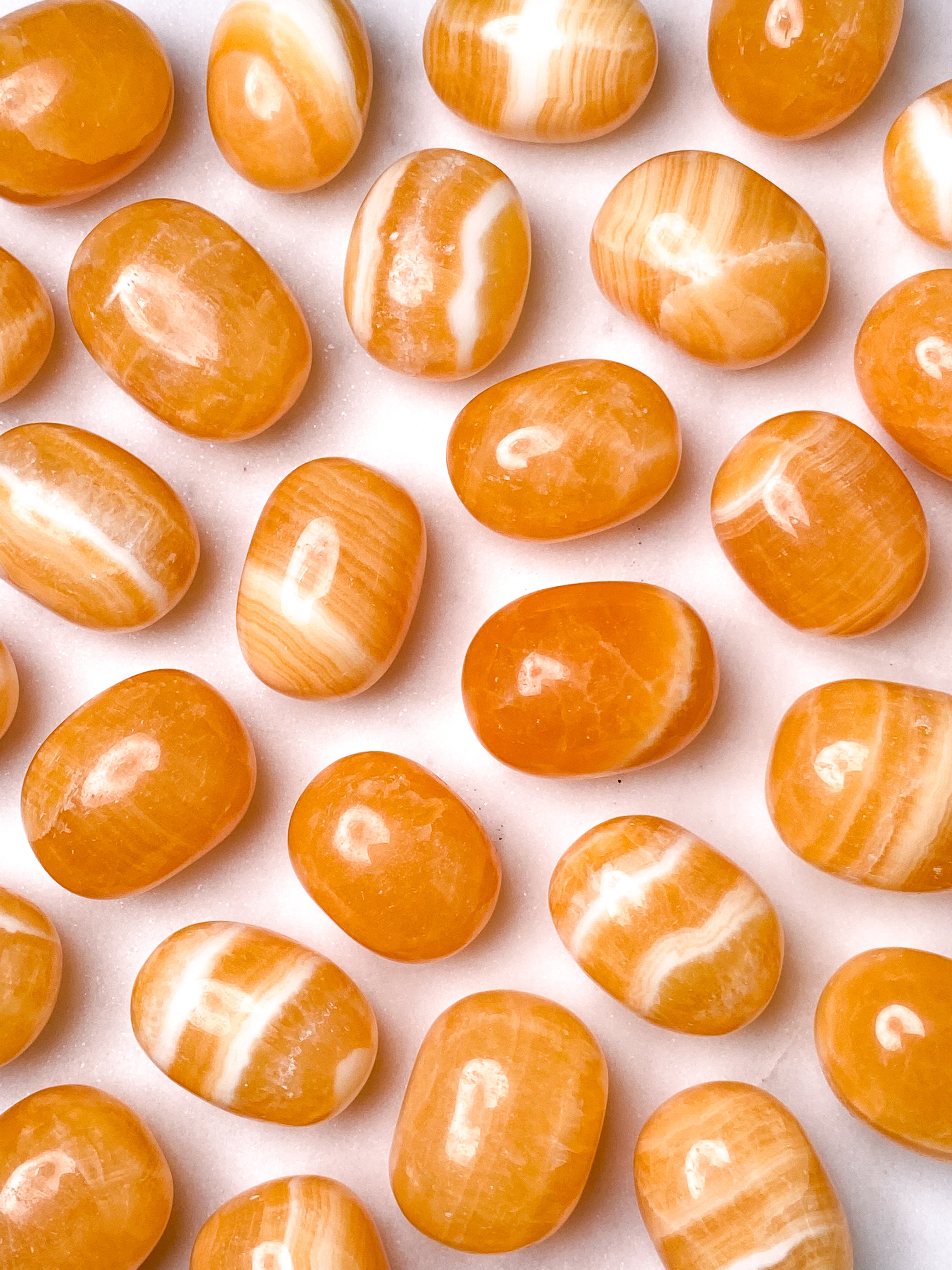 Orange Calcit Lommesten