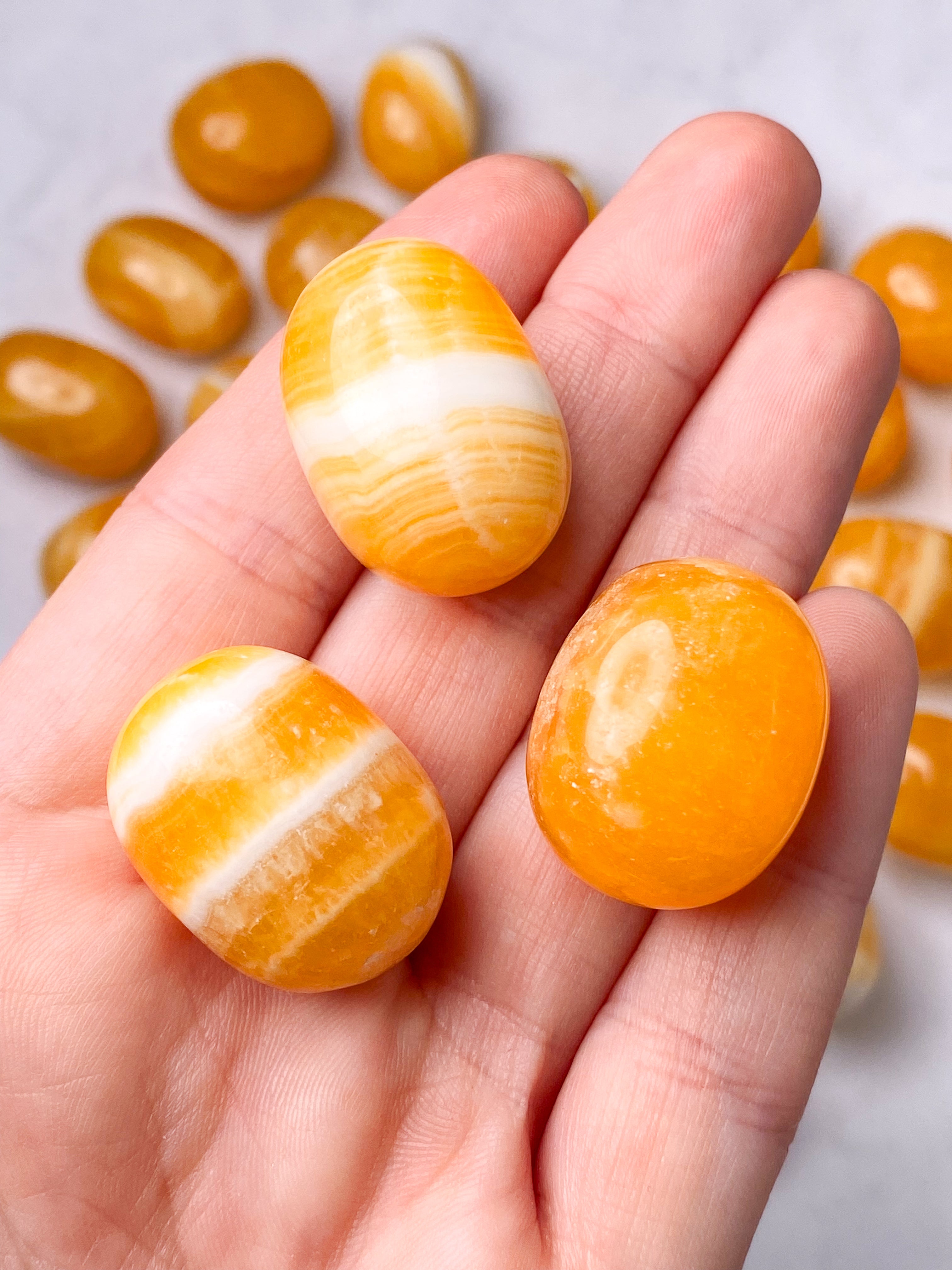 Orange Calcit Lommesten