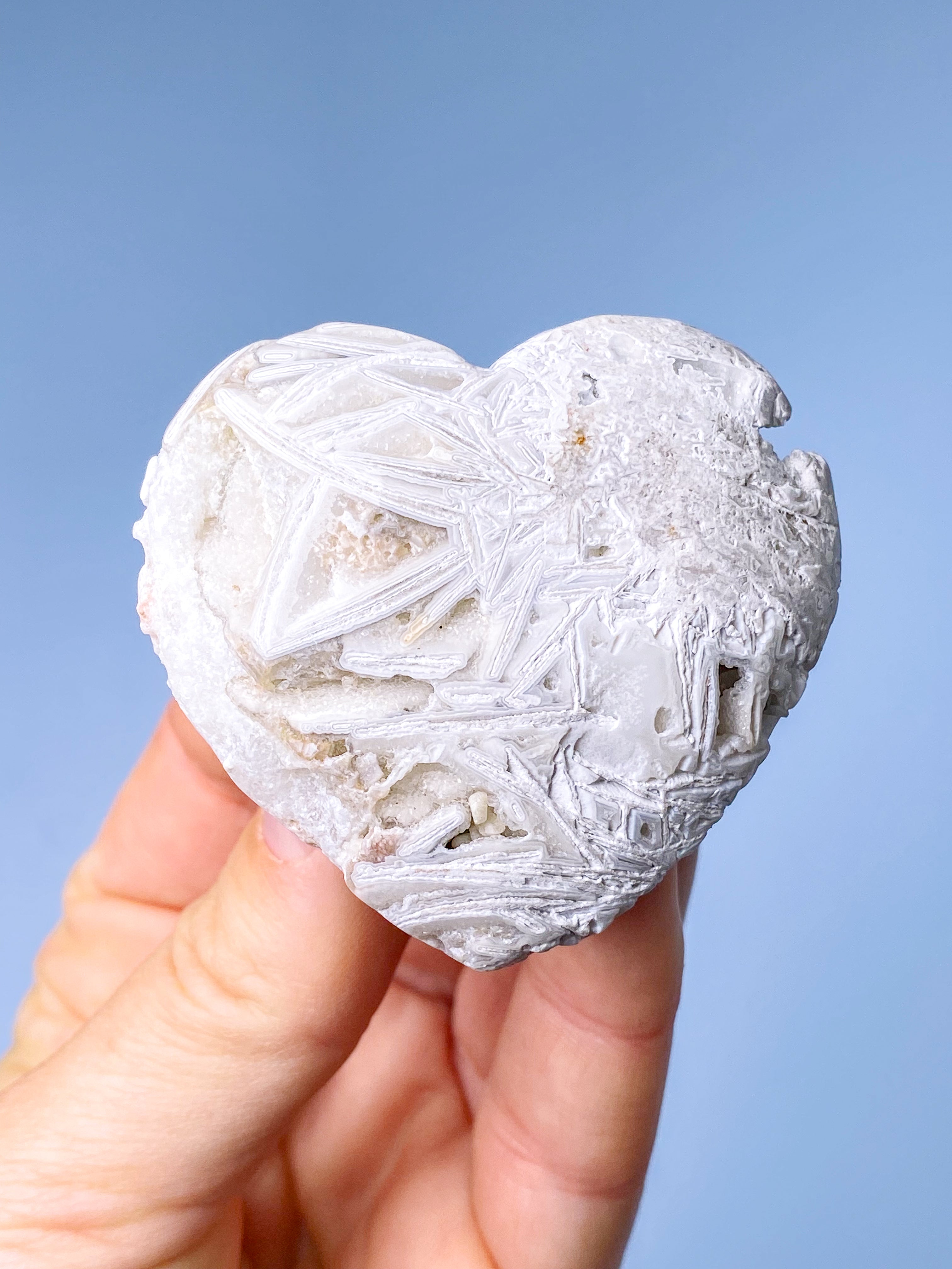 Hvid Mexico Agat Hjerte (Nr. 4)