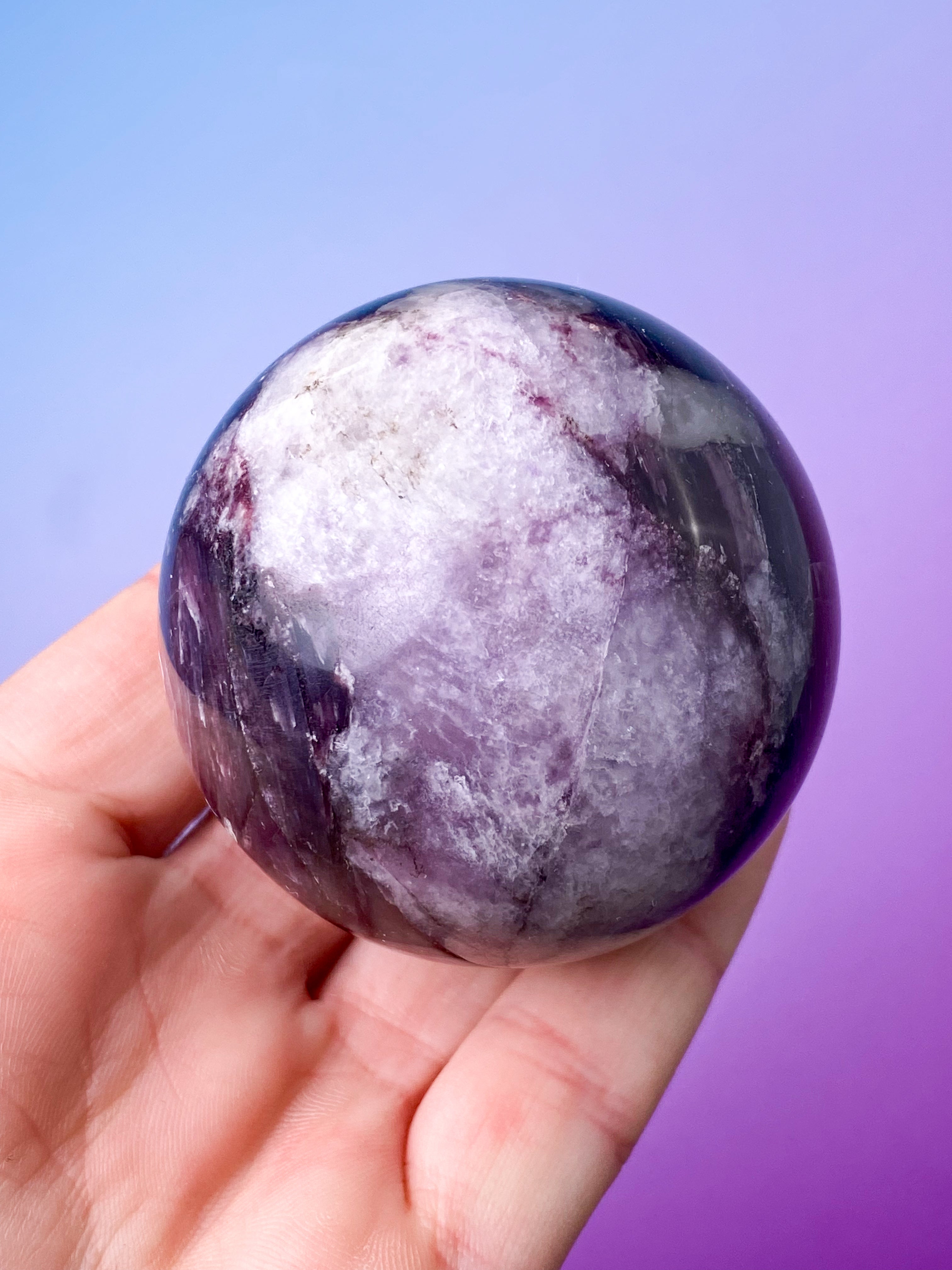 Gemmy Lepidolit Kugle (Nr. 7)