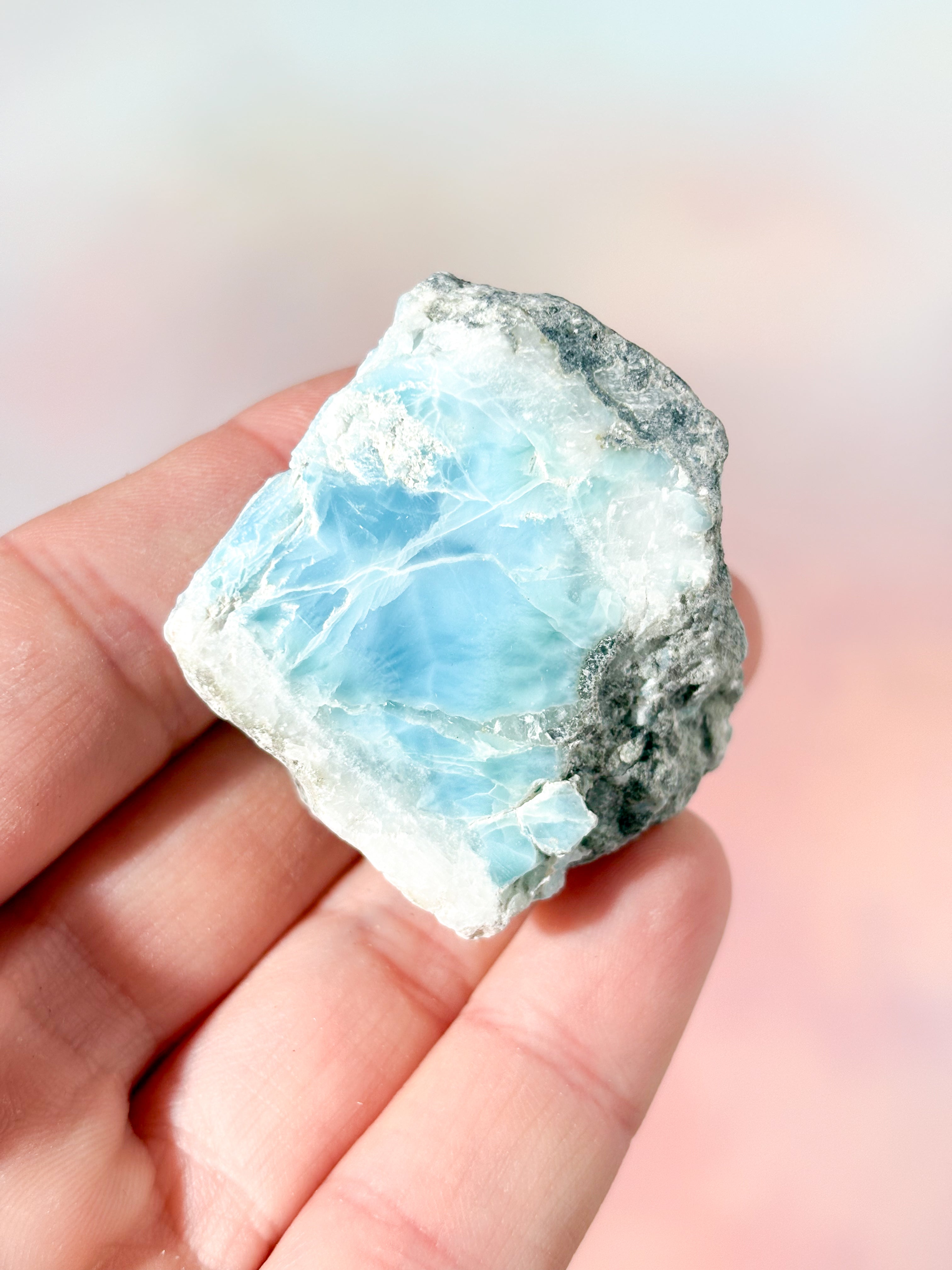 Larimar Rå Poleret (Nr. 48) Eksklusiv Kvalitet