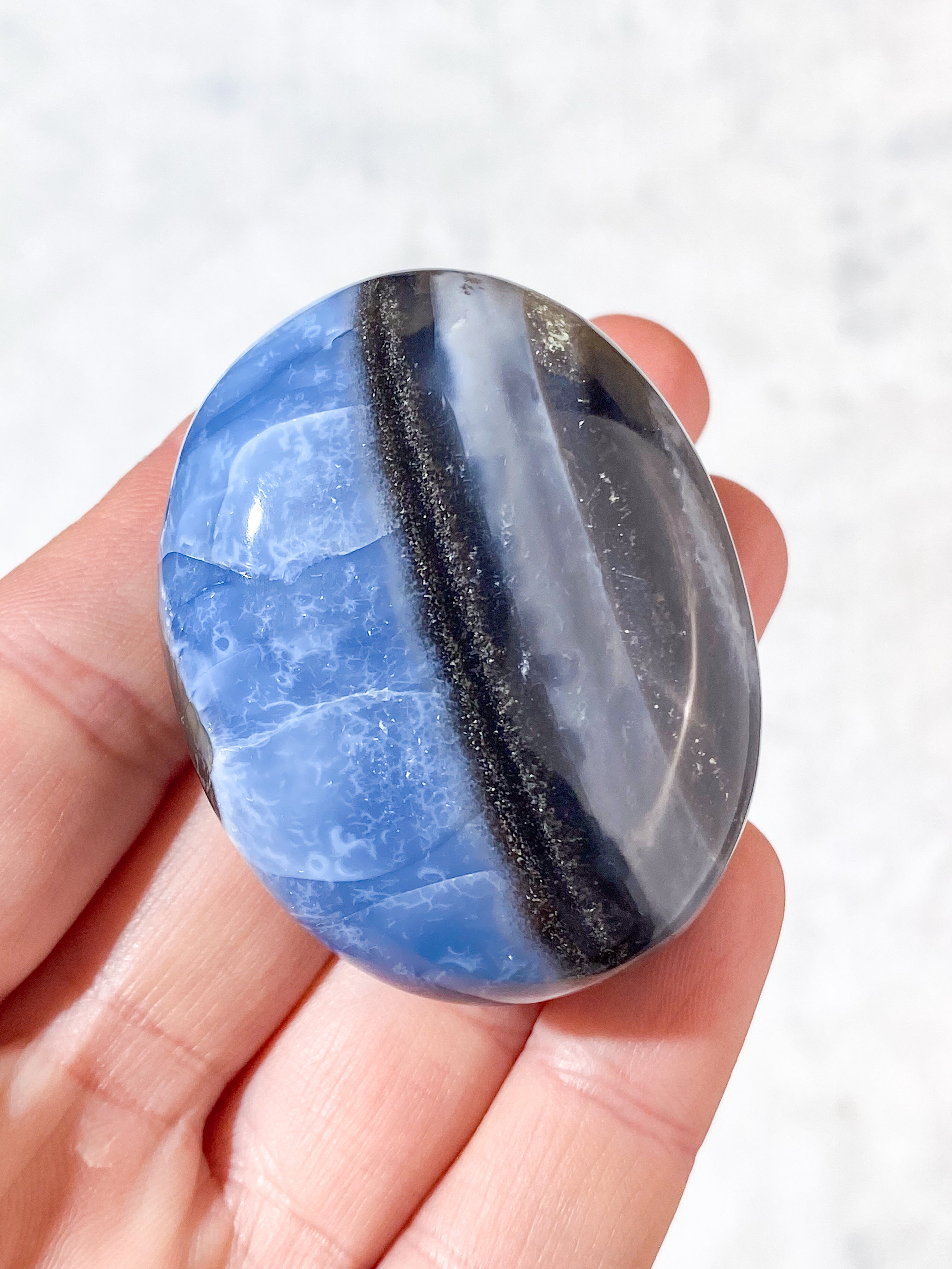 Blå Opal Palmstone (Nr. 8)