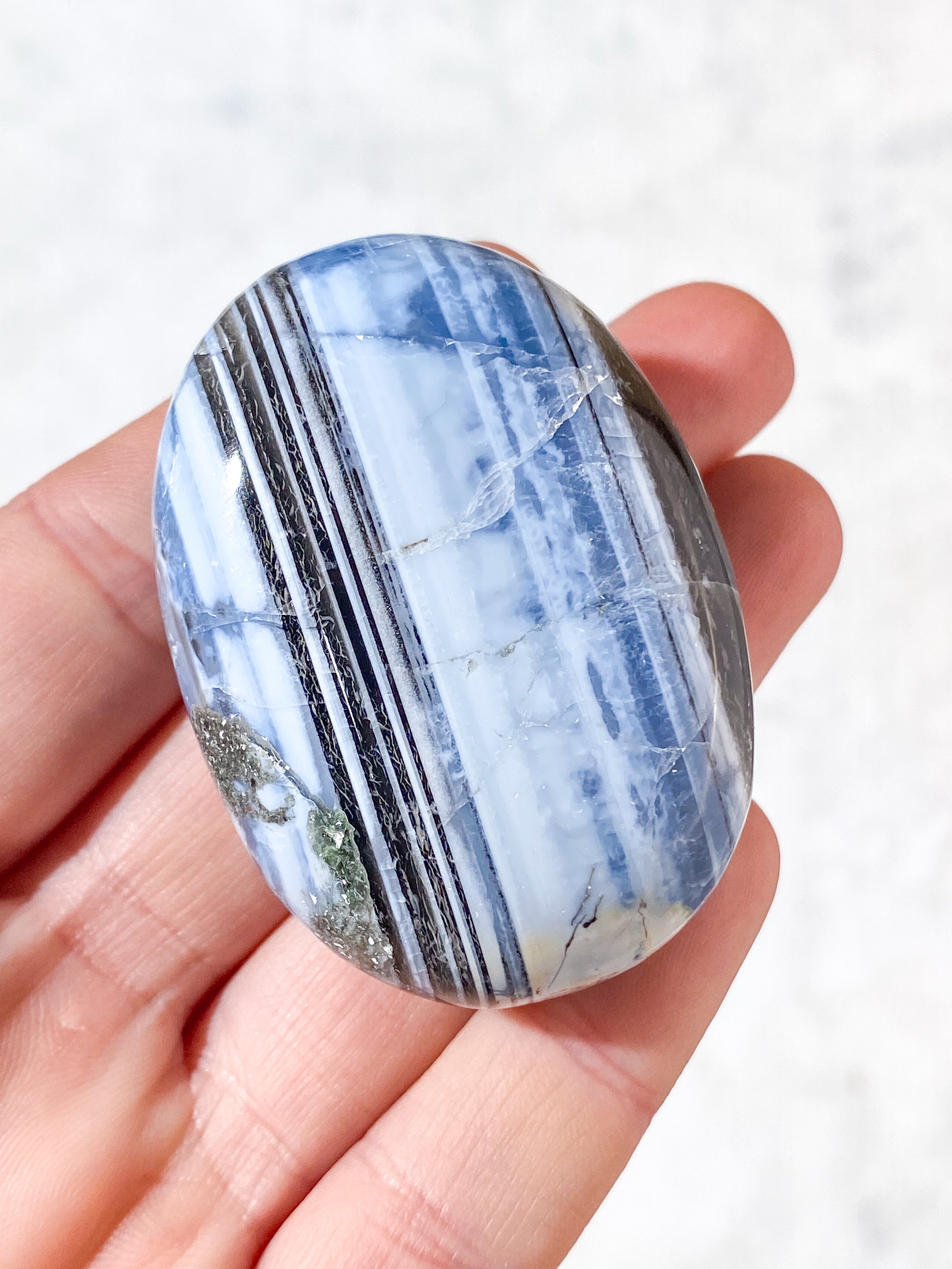Blå Opal Palmstone (Nr. 10)