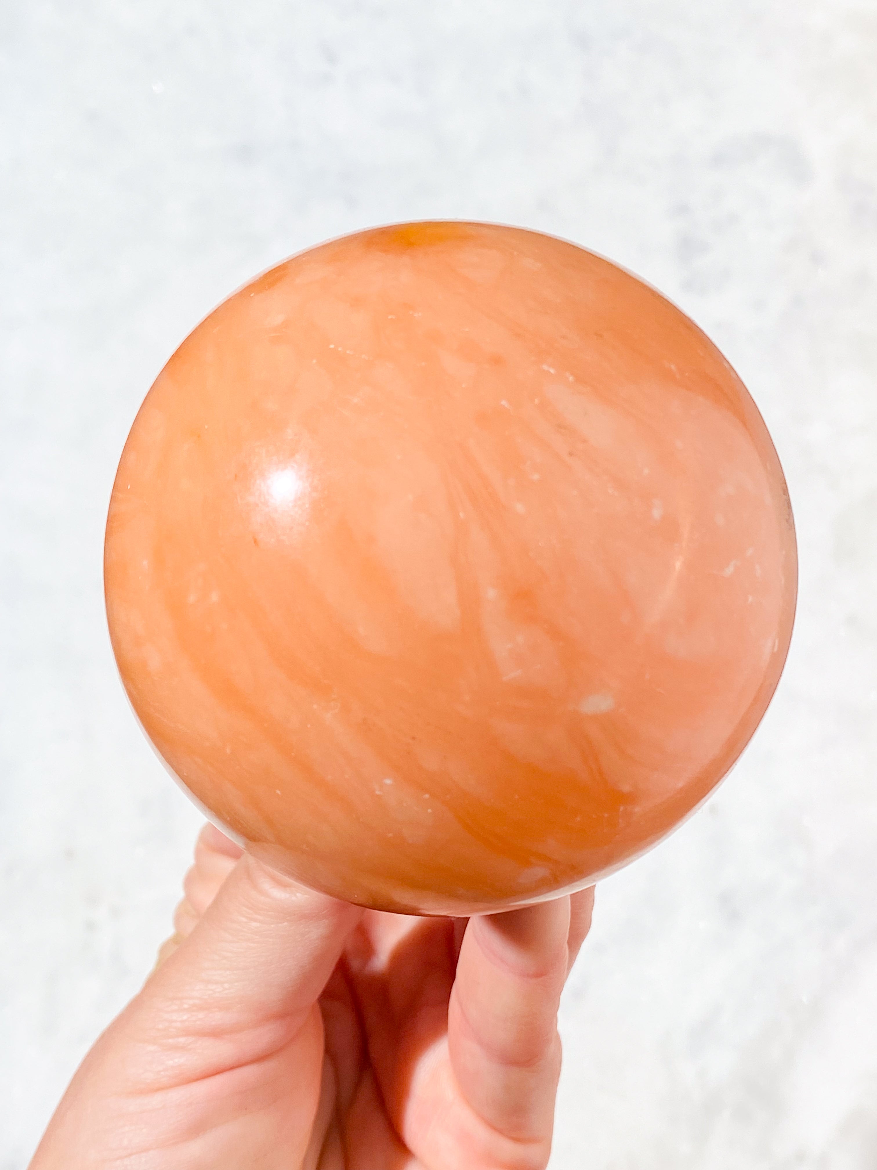 Orange Twist Calcit Kugle (Nr. 3)