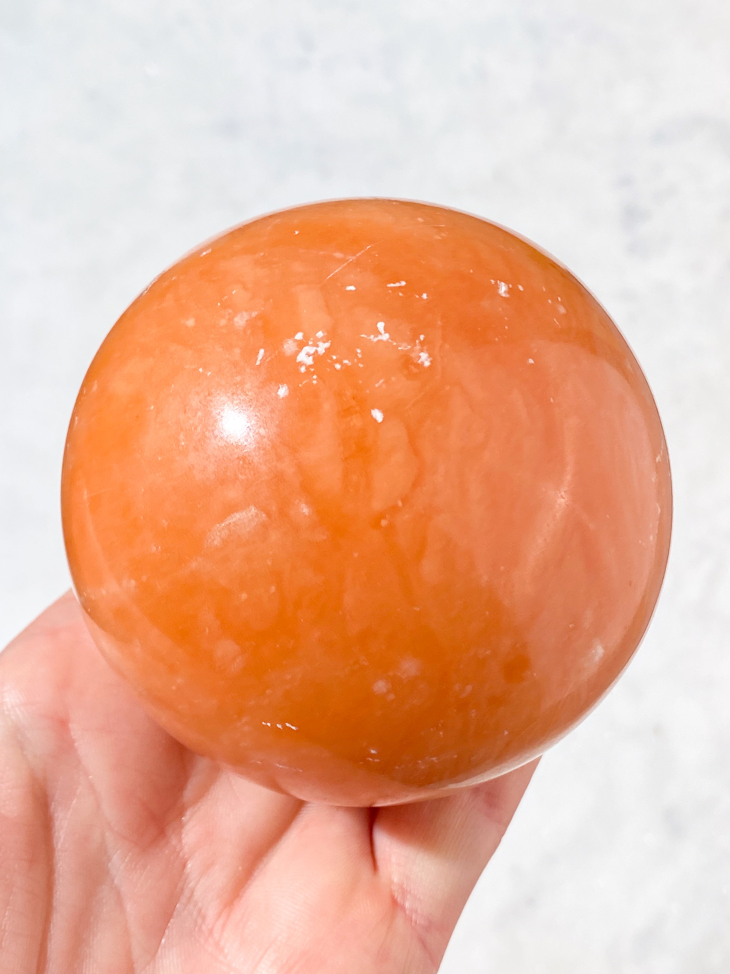 Orange Twist Calcit Kugle (Nr. 3)