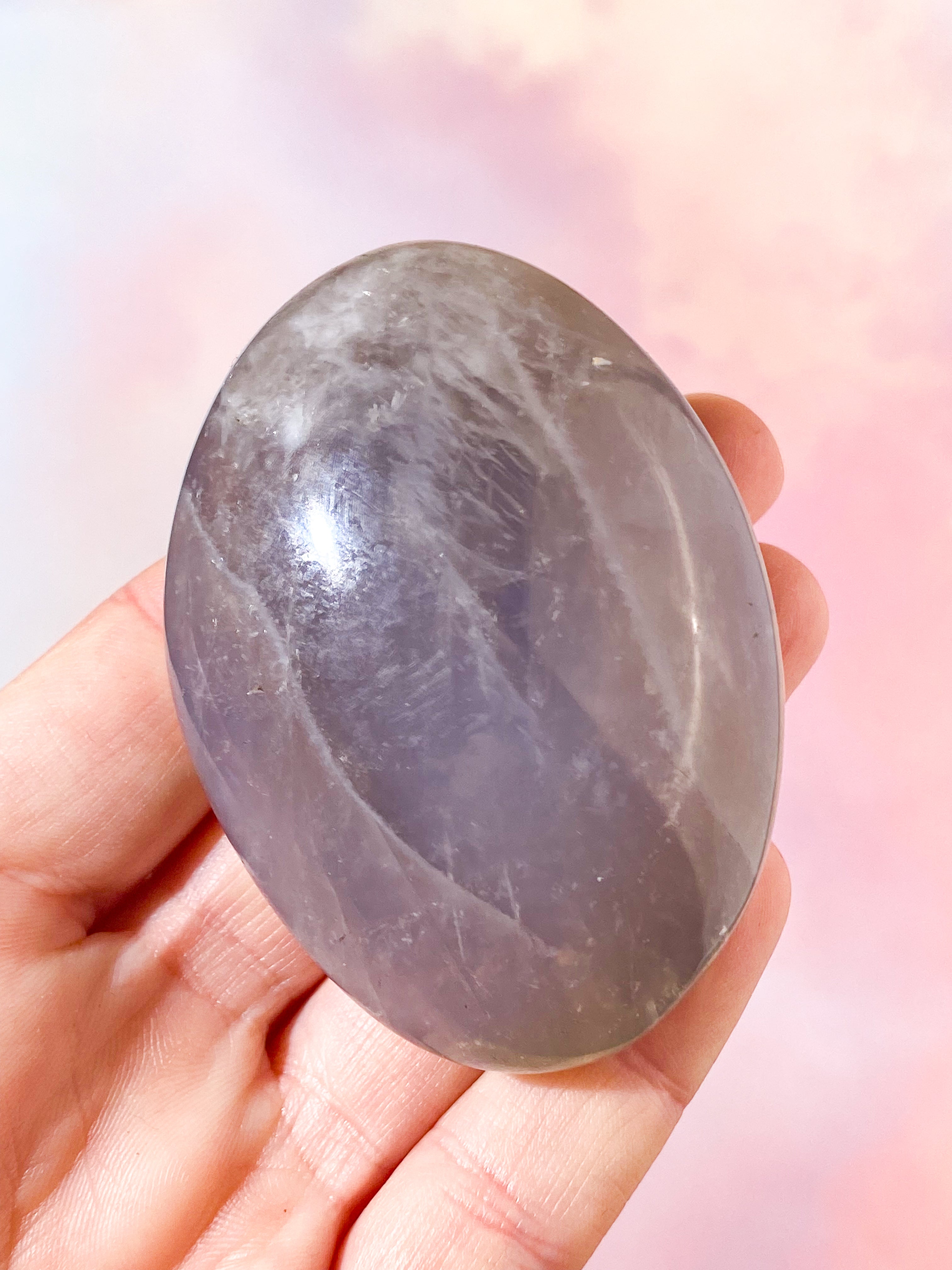 Blå Rosakvarts Palmstone (Nr. 6)