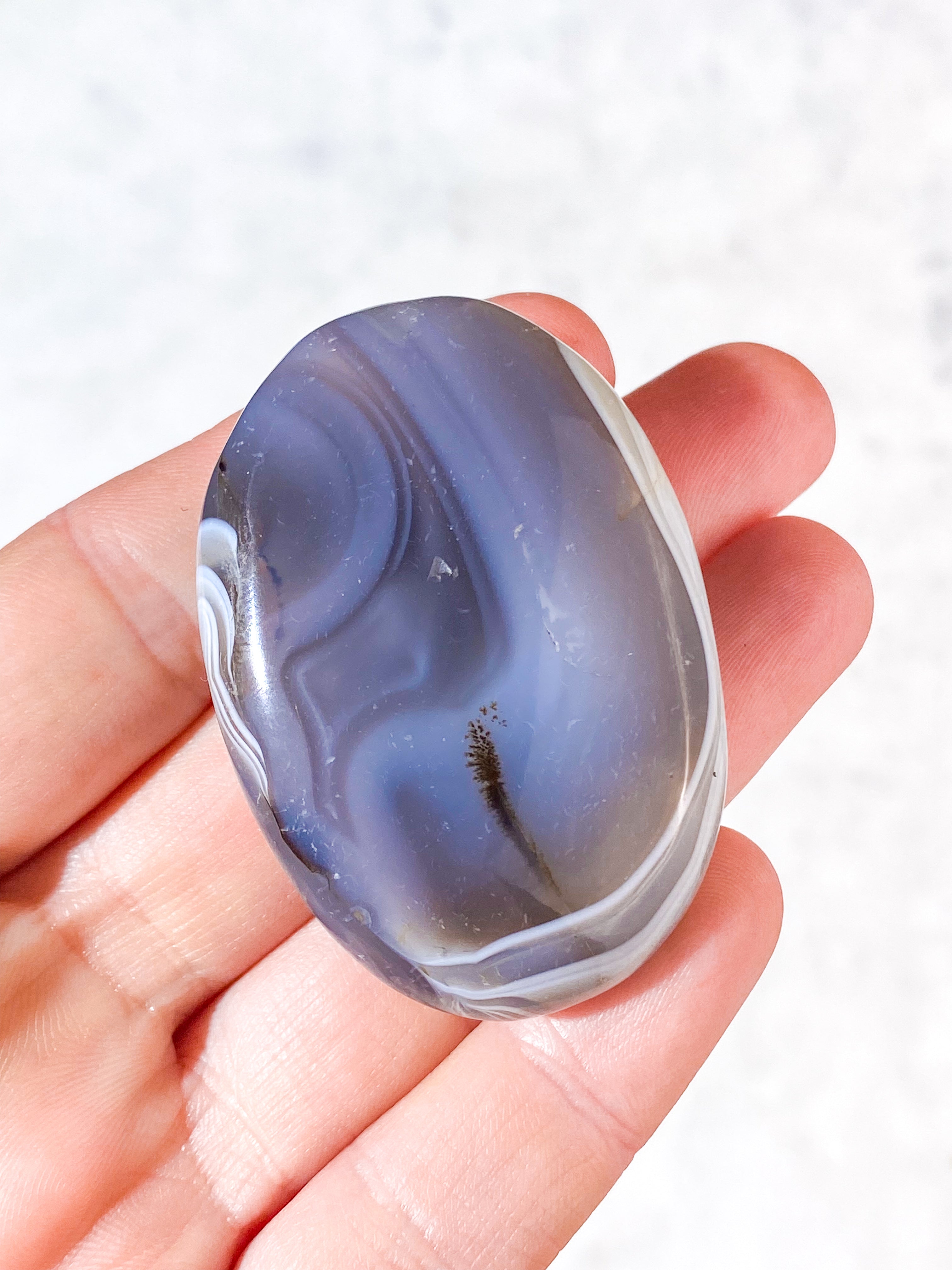 Naturlig Agat Palmstone (Nr. 12)