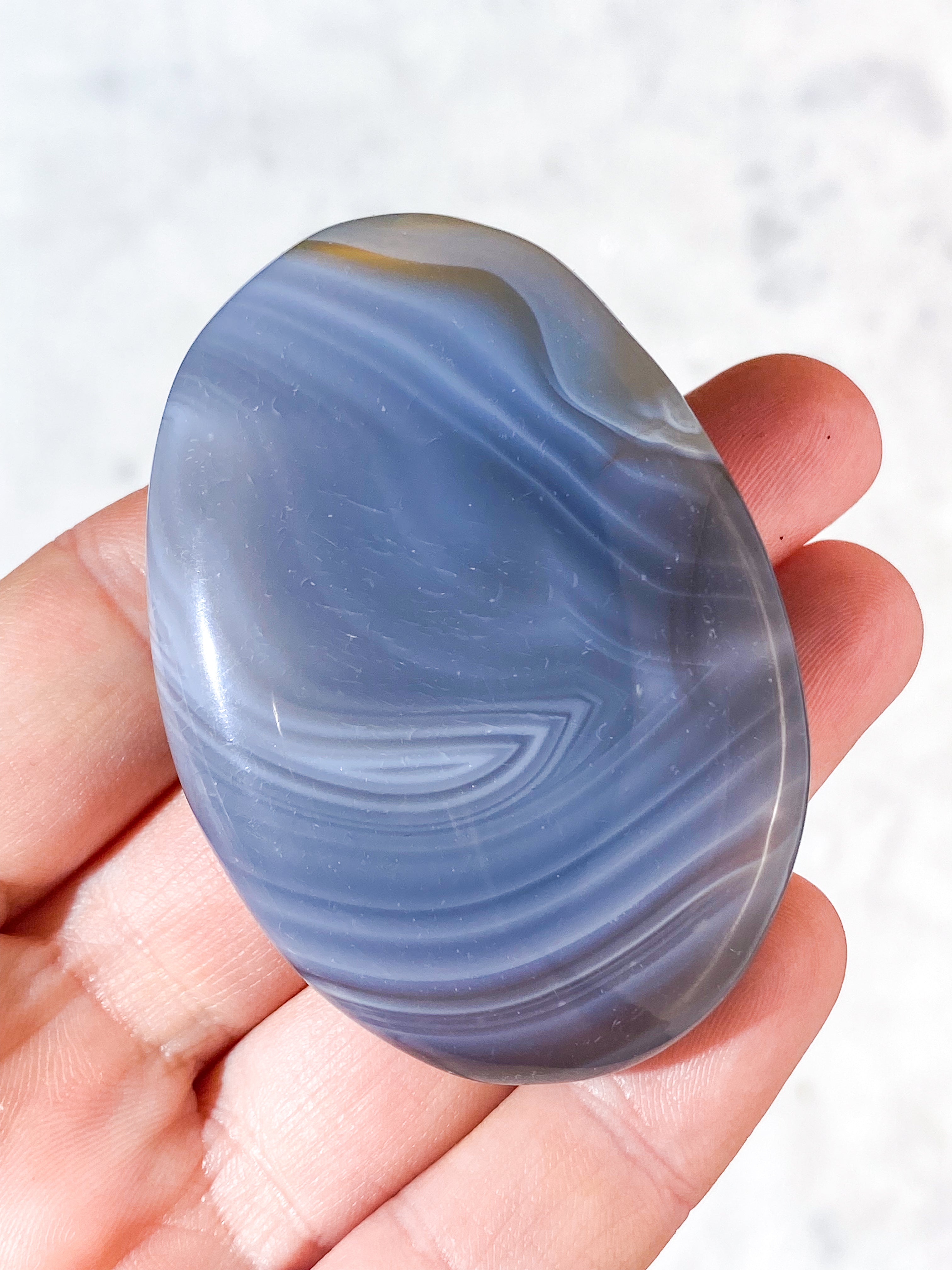 Naturlig Agat Palmstone (Nr. 16)