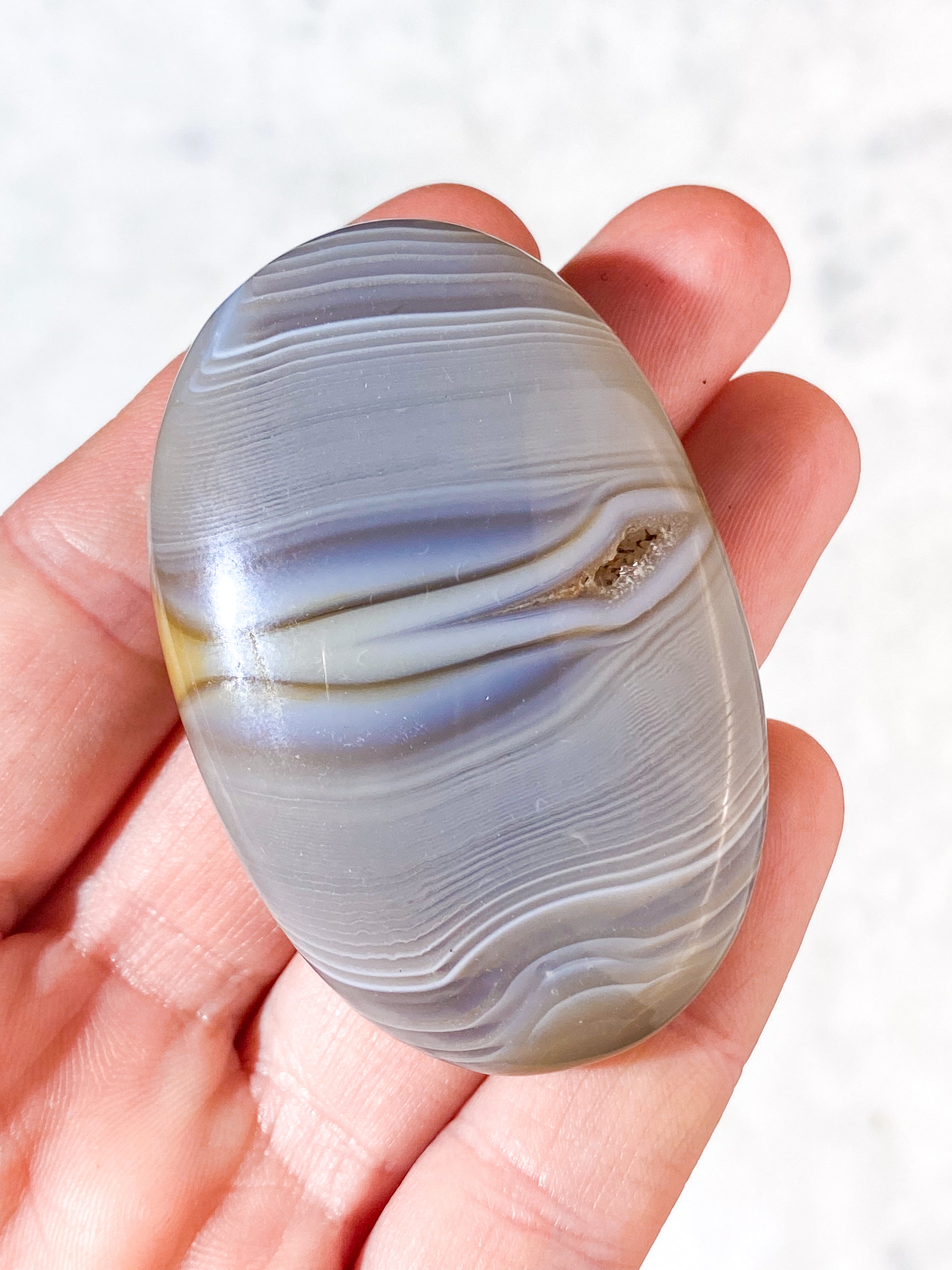 Naturlig Agat Palmstone (Nr. 18)