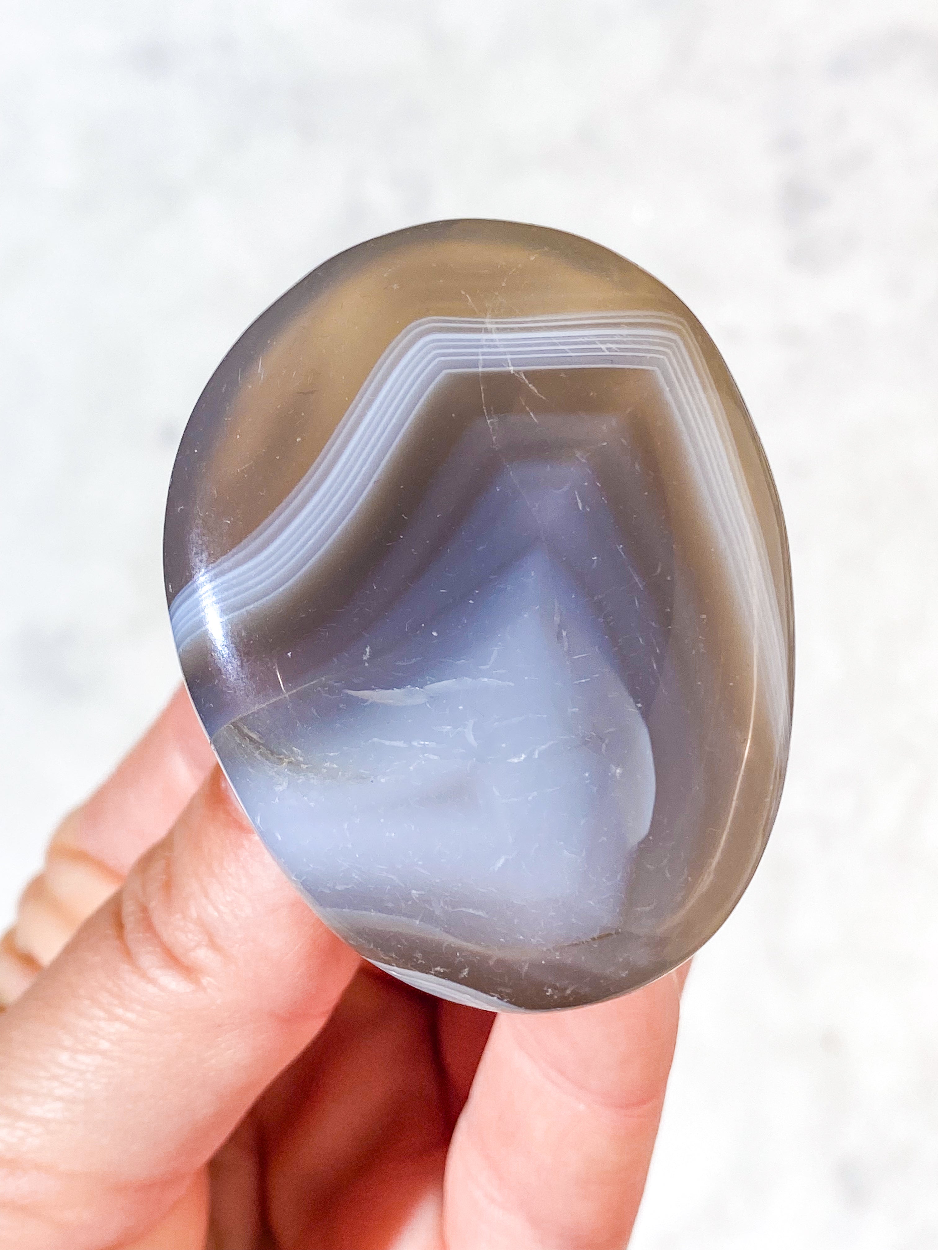 Naturlig Agat Palmstone (Nr. 19)