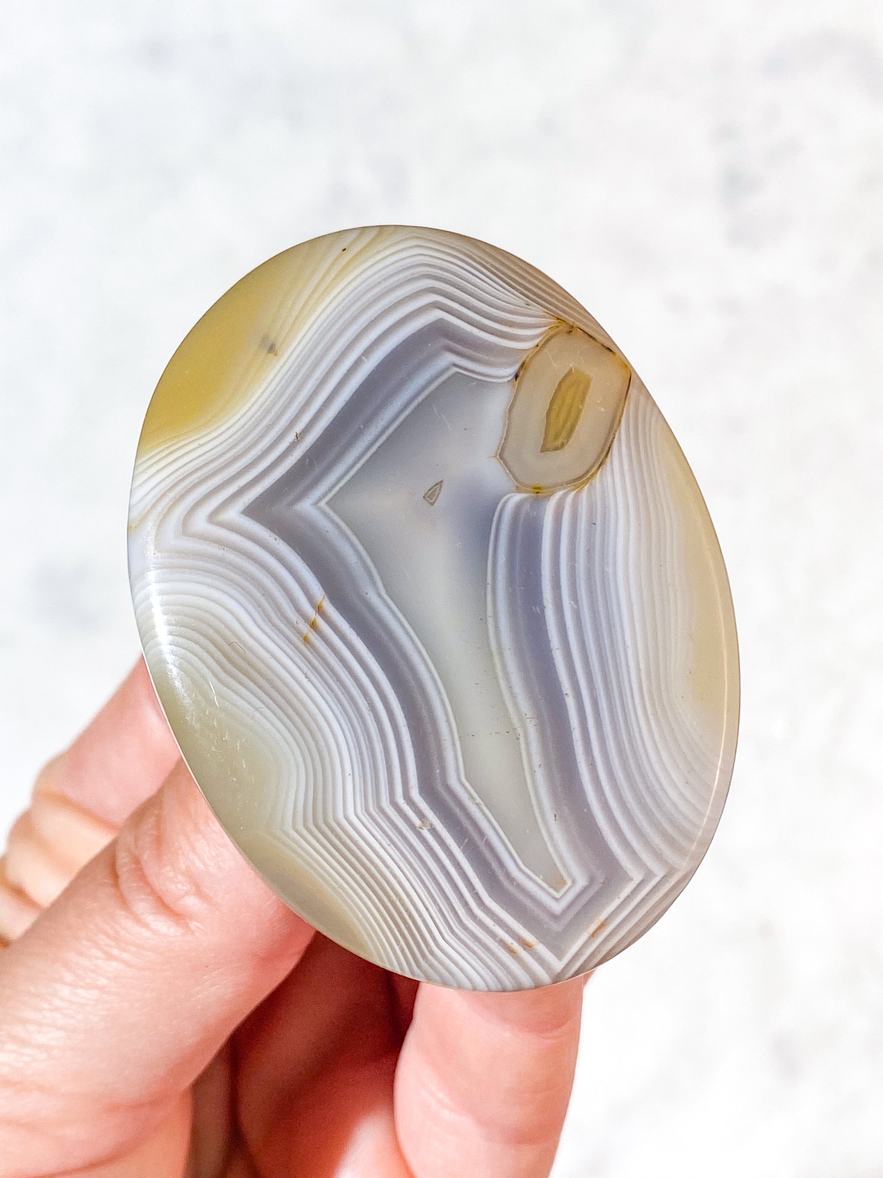 Naturlig Agat Palmstone (Nr. 21)