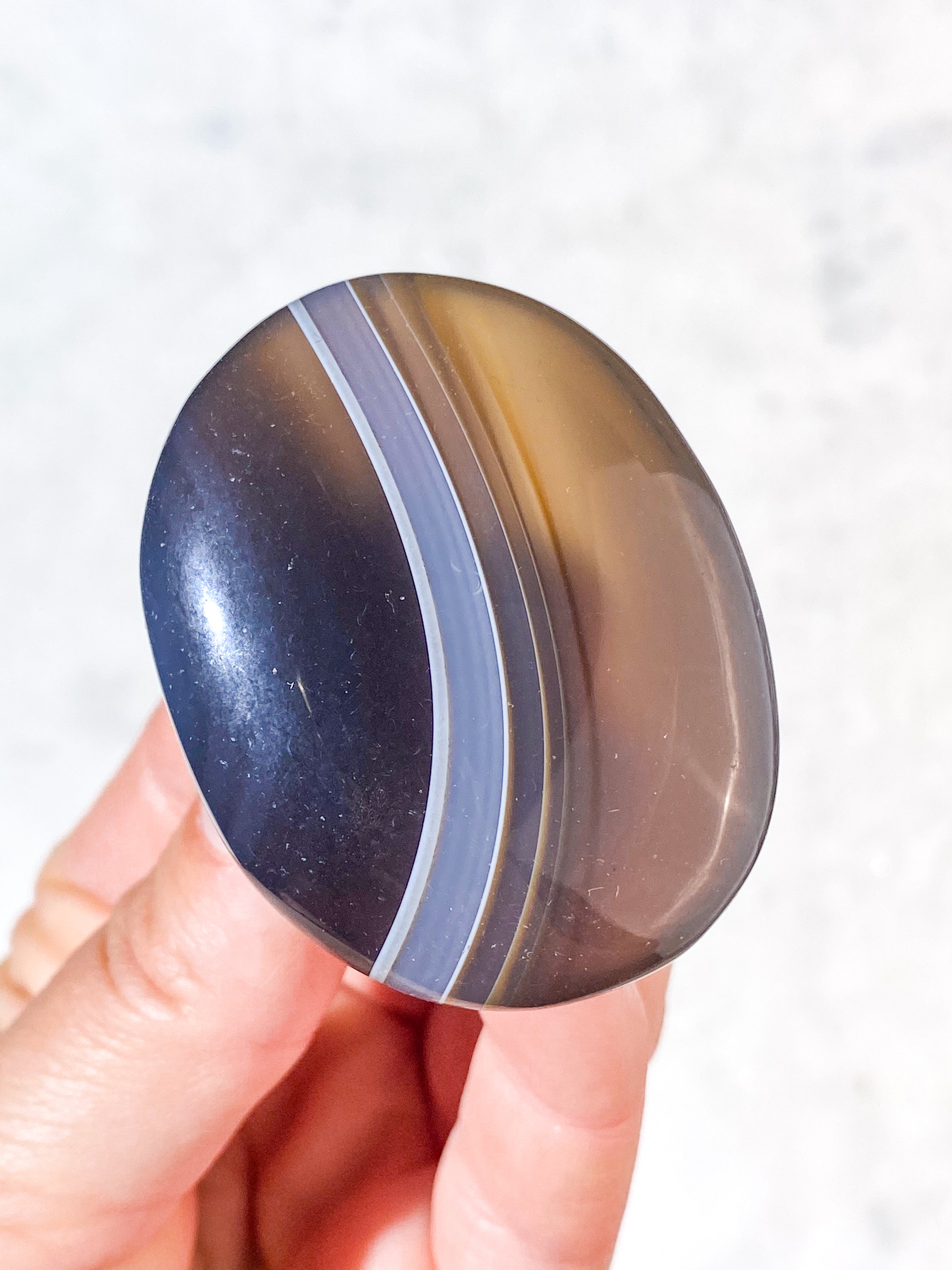 Naturlig Agat Palmstone (Nr. 24)