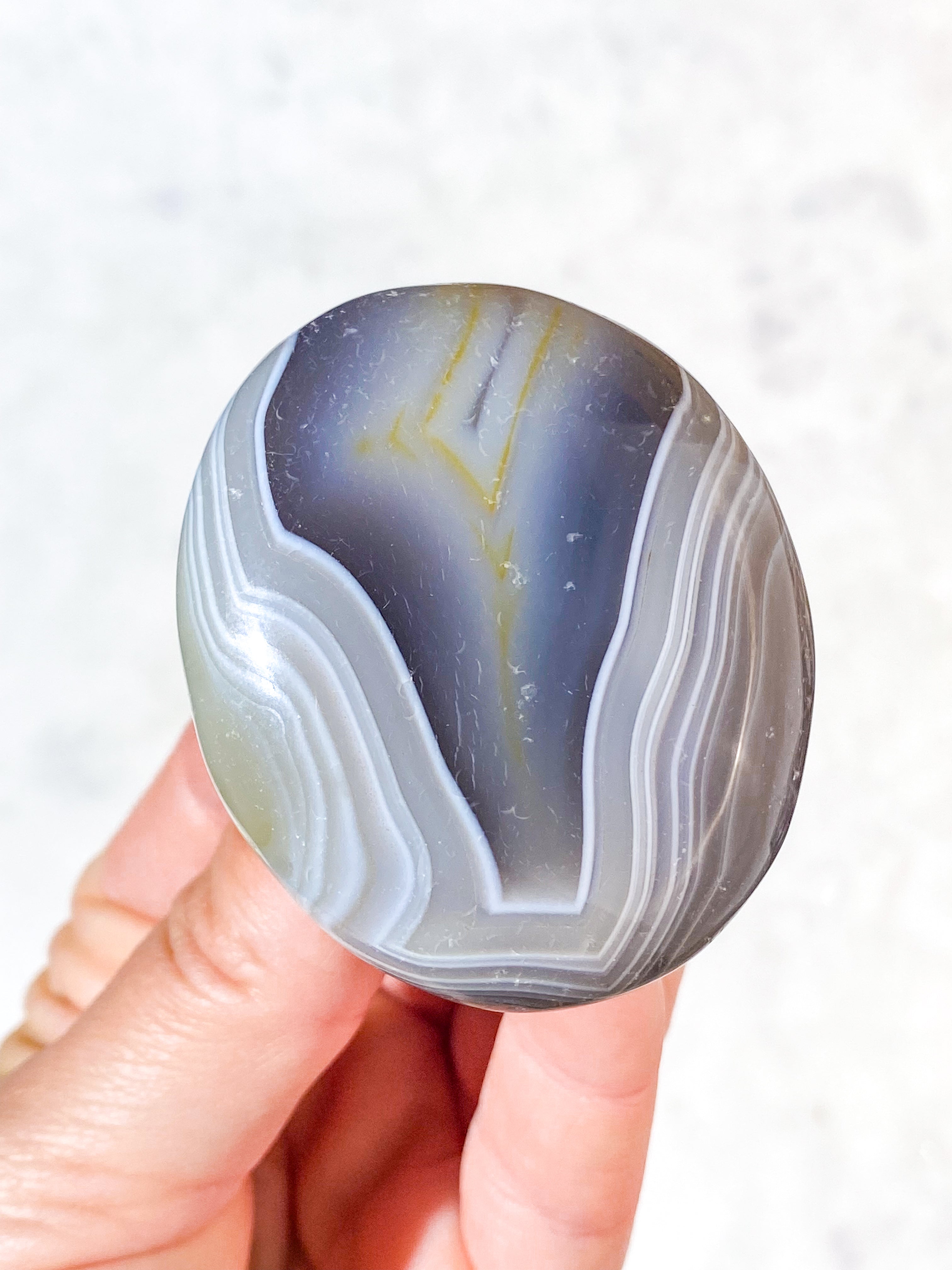 Naturlig Agat Palmstone (Nr. 29)