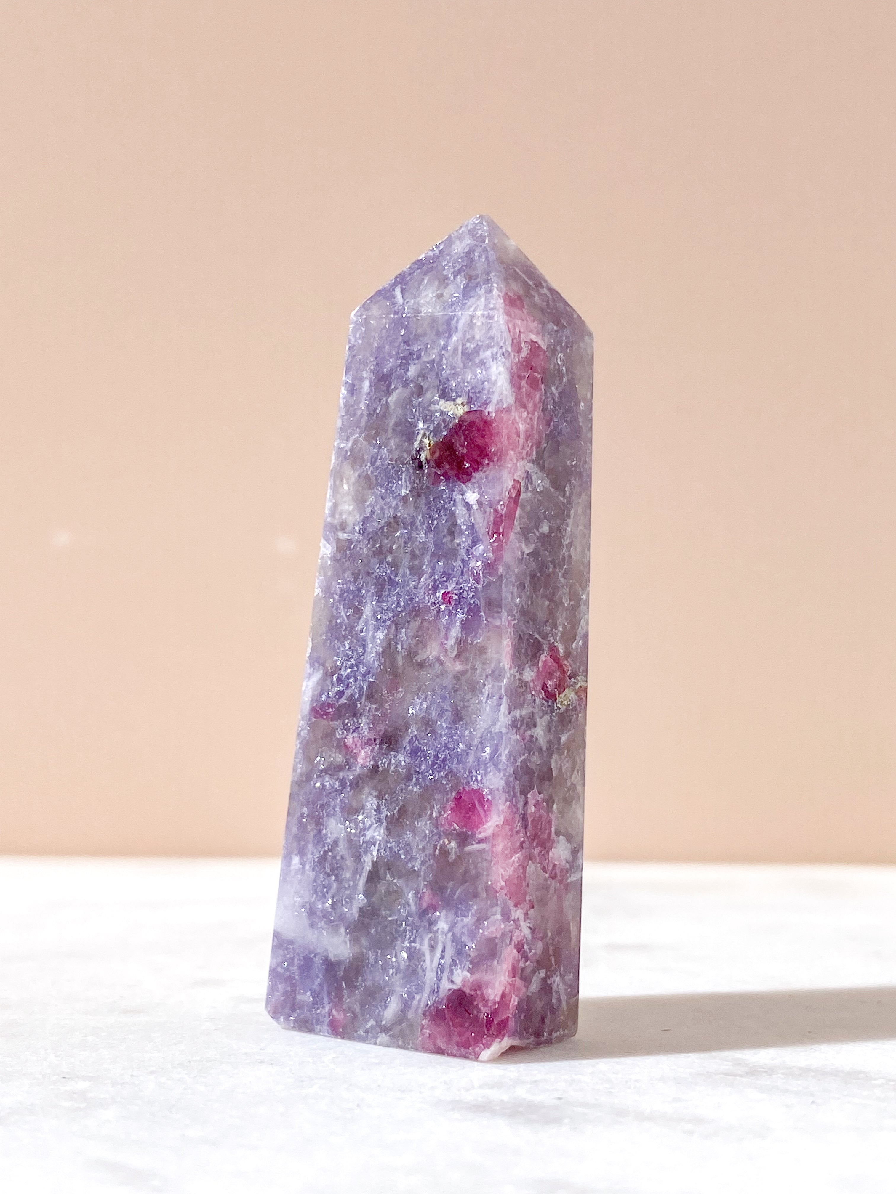 Pink Turmalin & Lepidolit Tårn (Nr. 7) Unicorn Stone