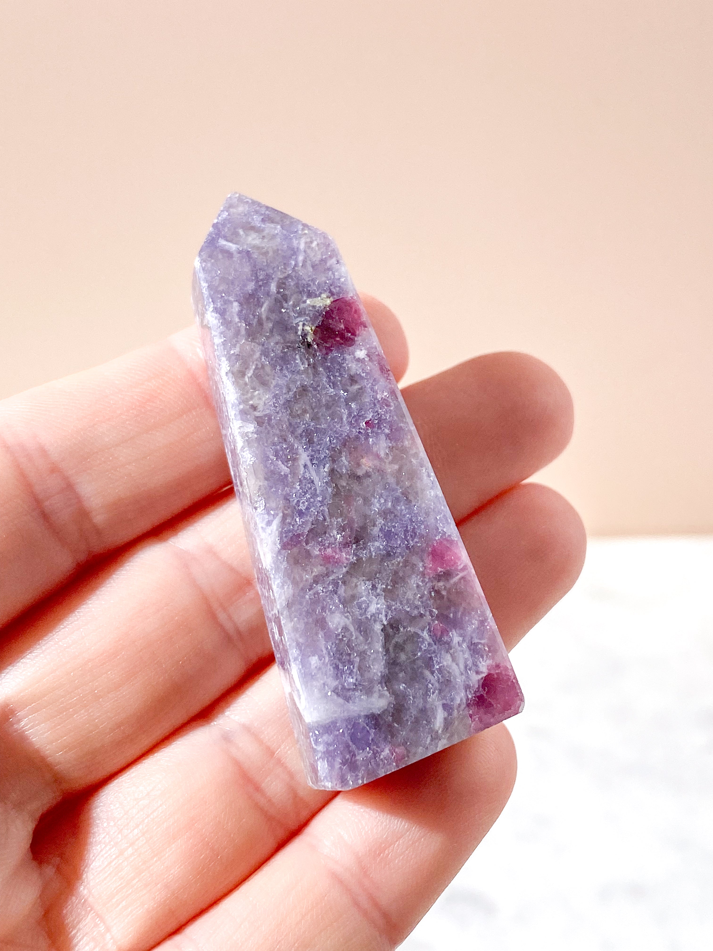 Pink Turmalin & Lepidolit Tårn (Nr. 7) Unicorn Stone