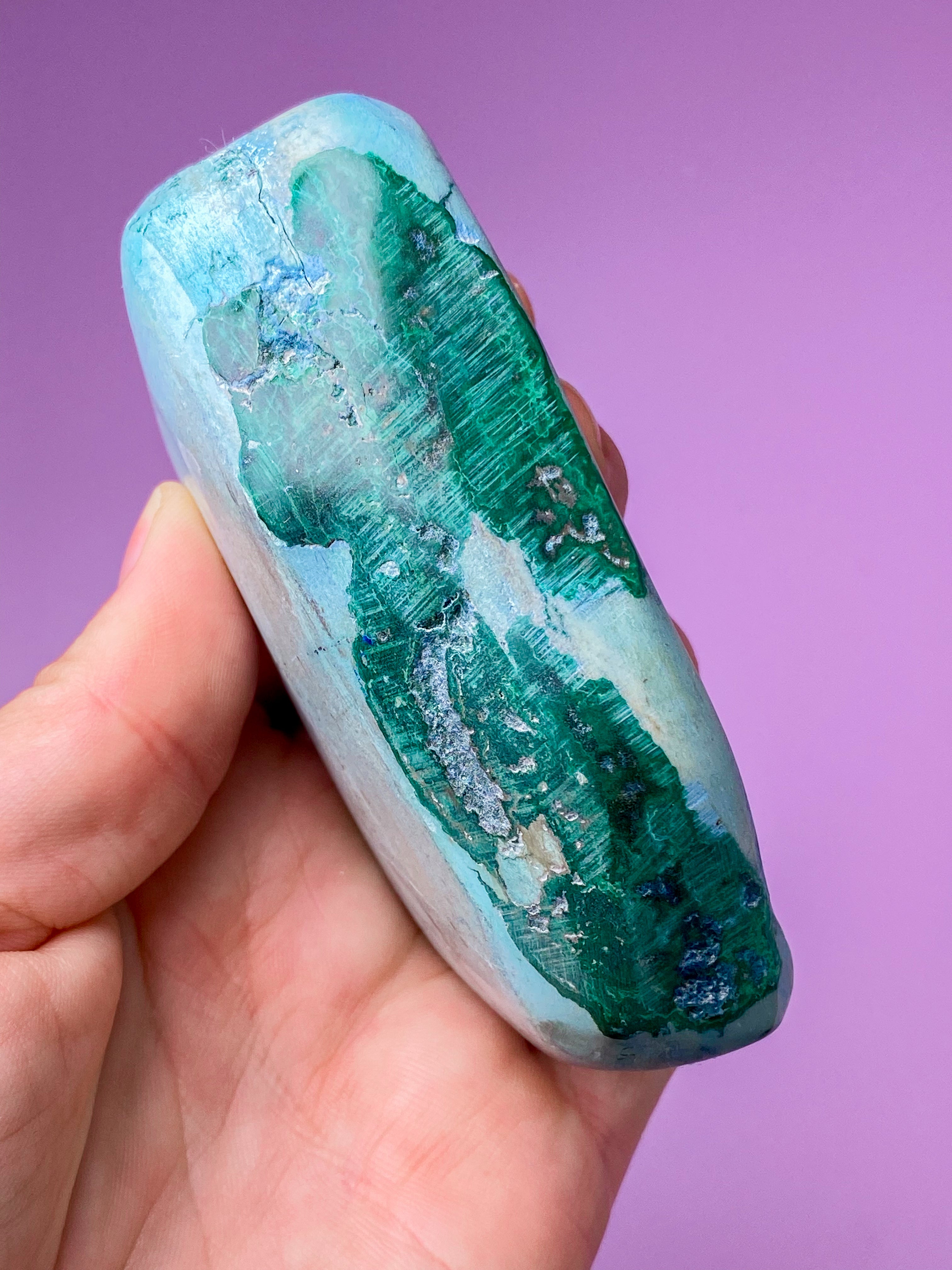 Akva Chrysocolla polerad