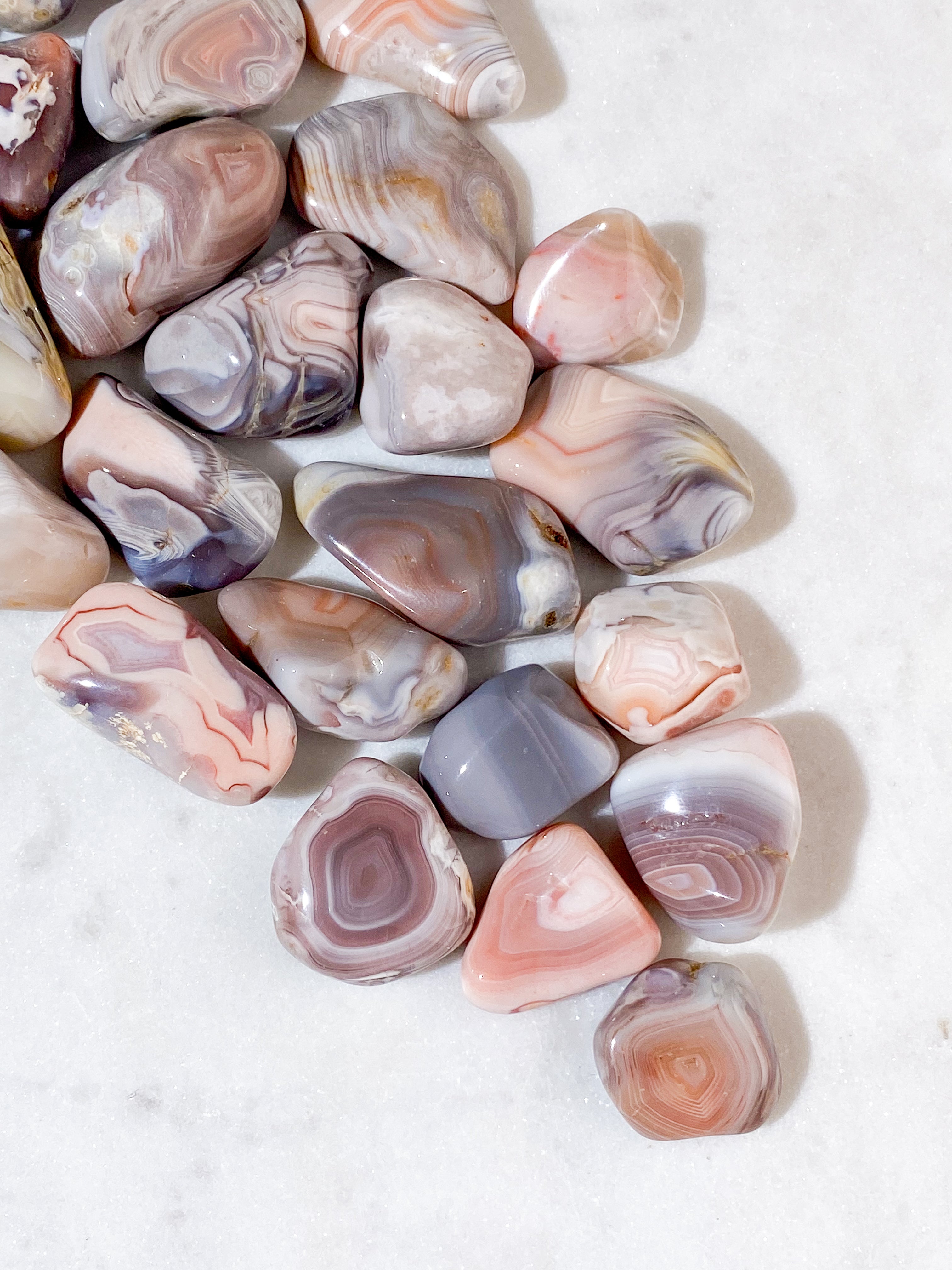Pink Botswana Agat Poleret