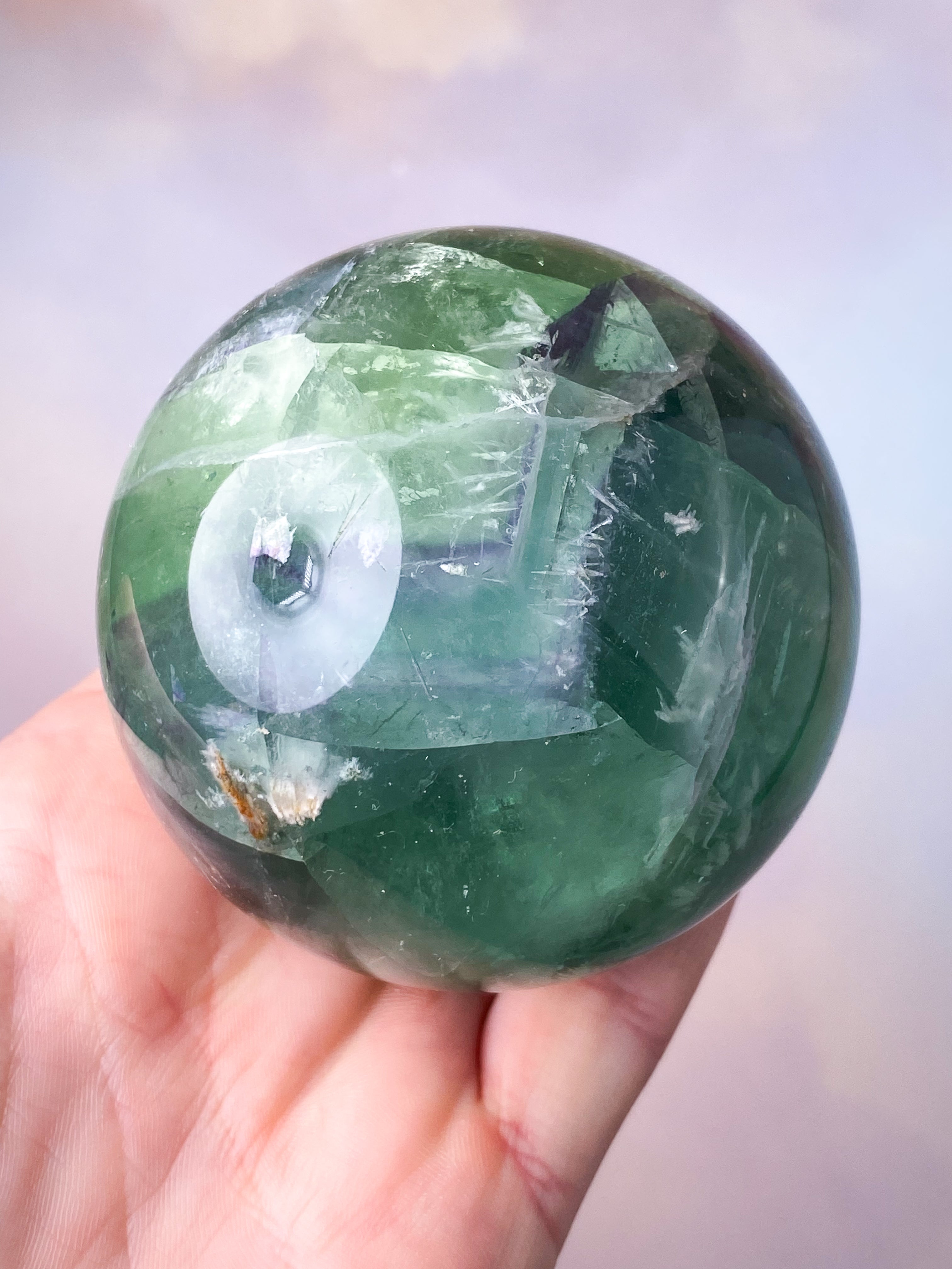 Regnbue Fluorit Kugle (Nr. 5)