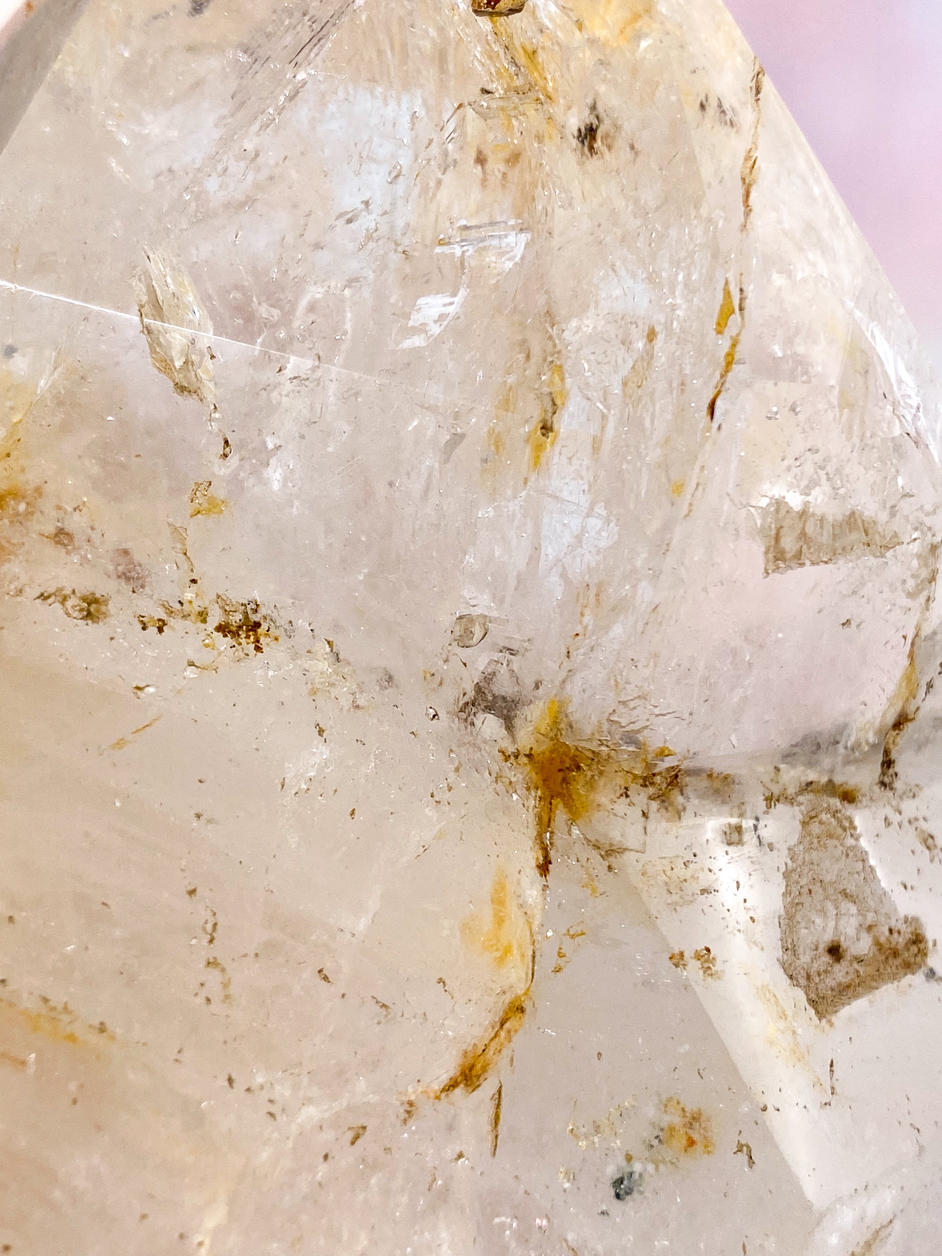 Stort Enhydro Golden Bergkristalltorn (Nr. 4) Exklusiv Kvalitet