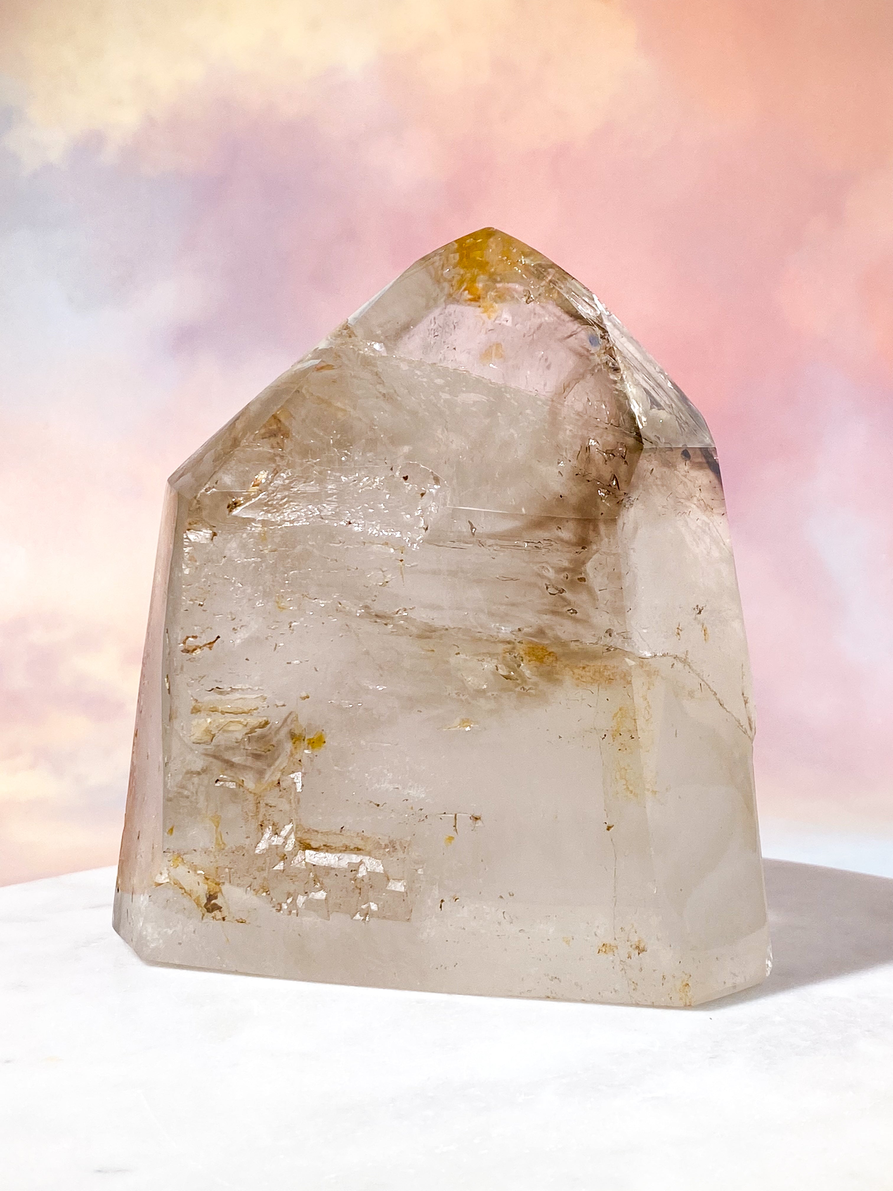 Kæmpe Enhydro Smokey Bjergkrystal Tårn (Nr. 5) Eksklusiv Kvalitet