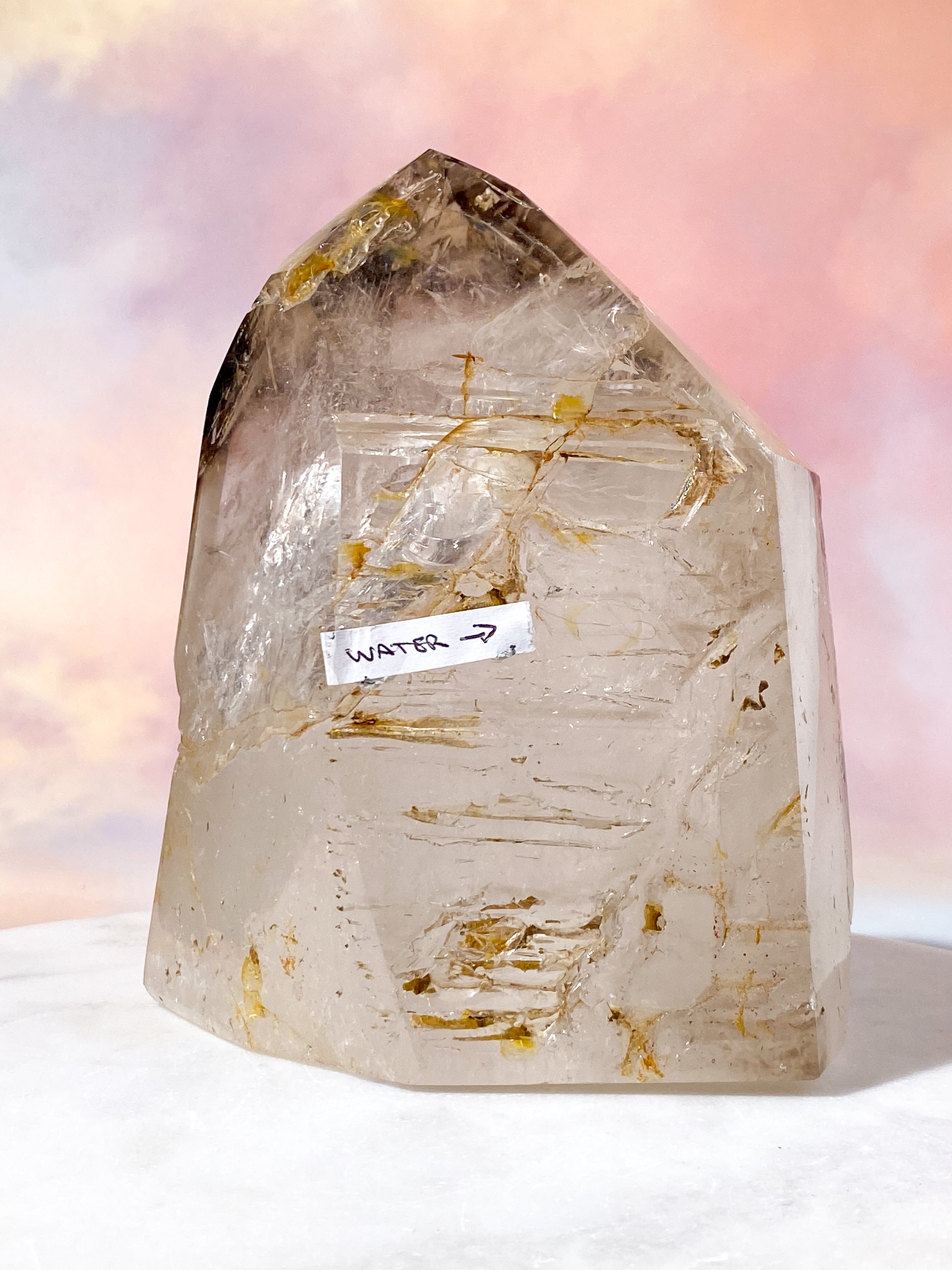 Kæmpe Enhydro Smokey Bjergkrystal Tårn (Nr. 5) Eksklusiv Kvalitet