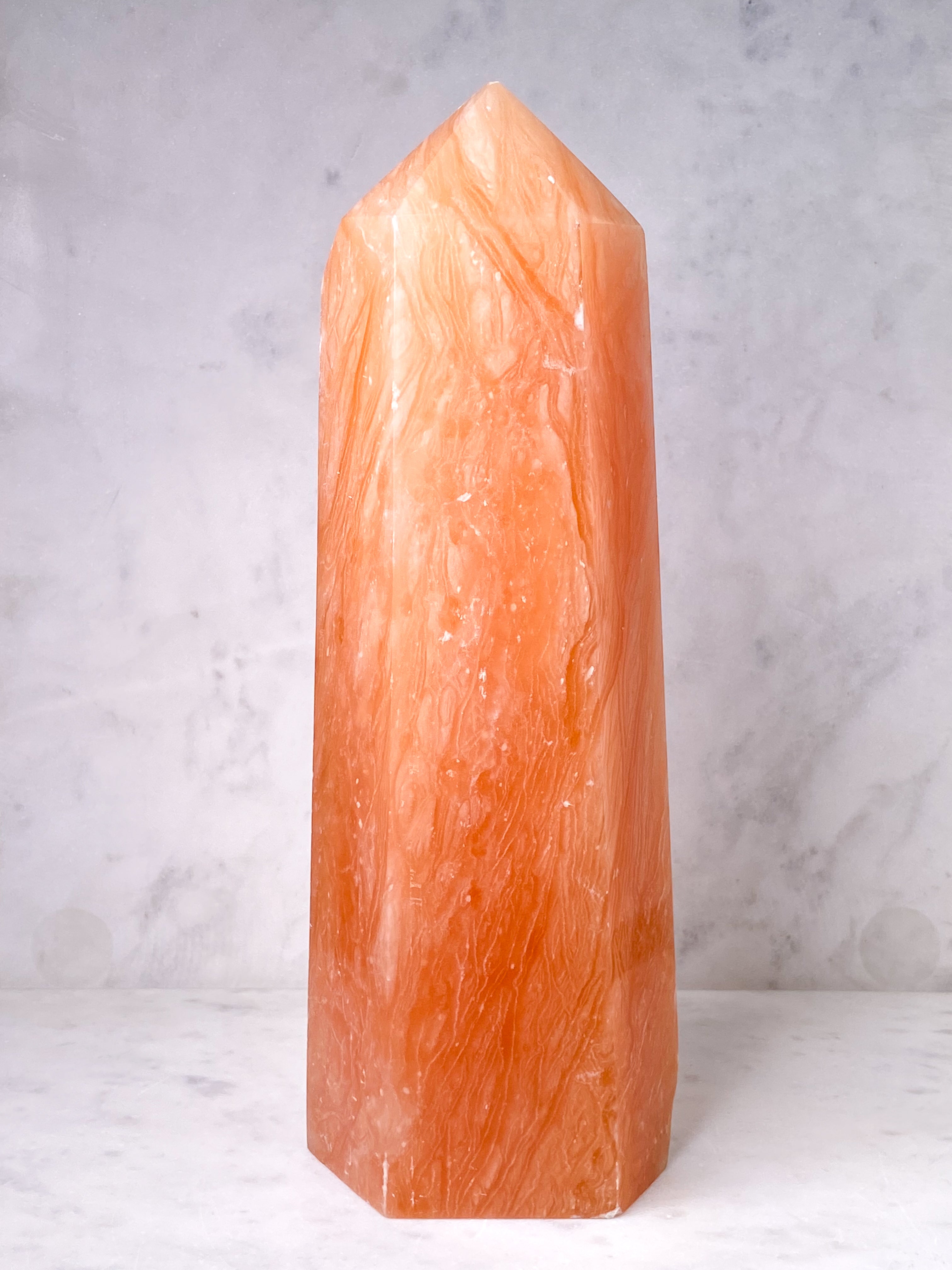 Kæmpe Orange Twist Calcit Tårn (Nr. 1)