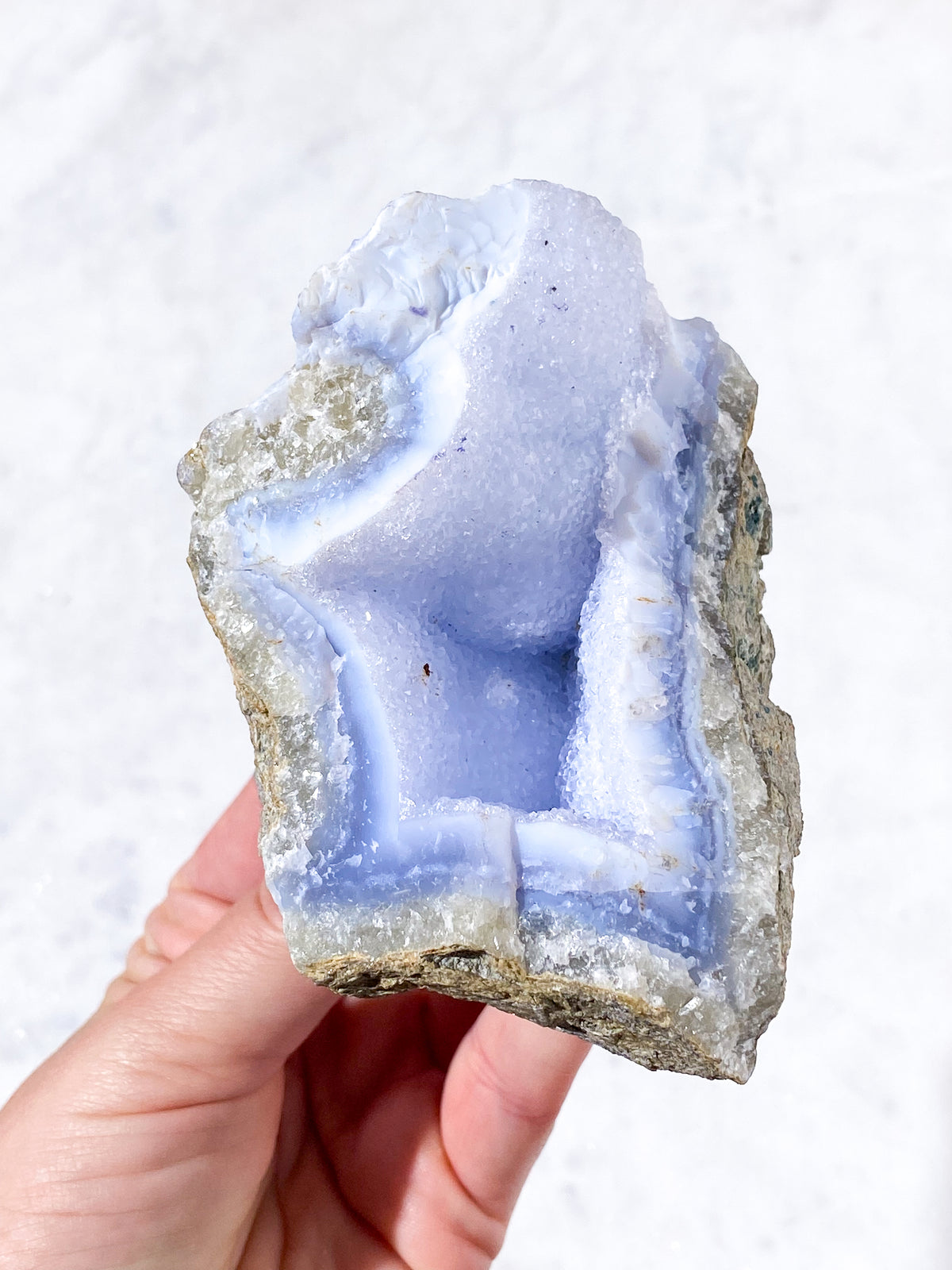 Druzy Blonde Agat Rå (Nr. 12)
