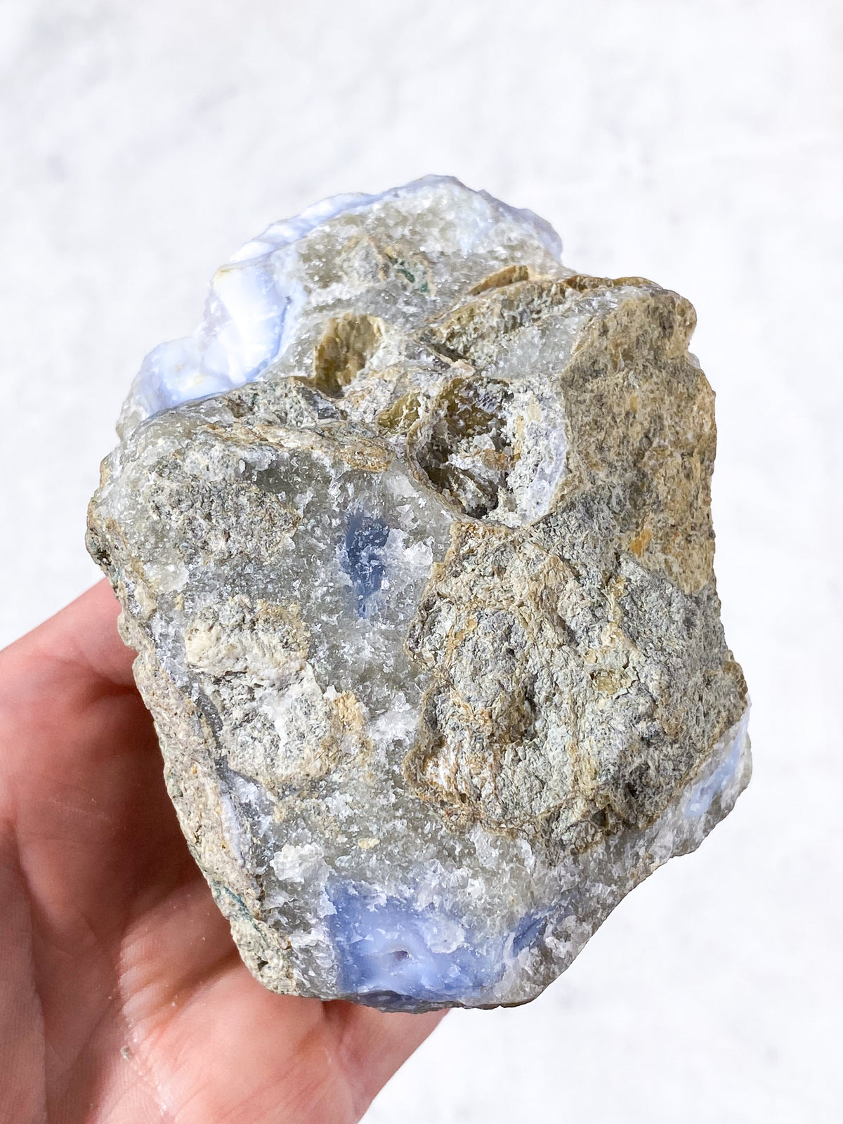 Druzy Blonde Agat Rå (Nr. 12)