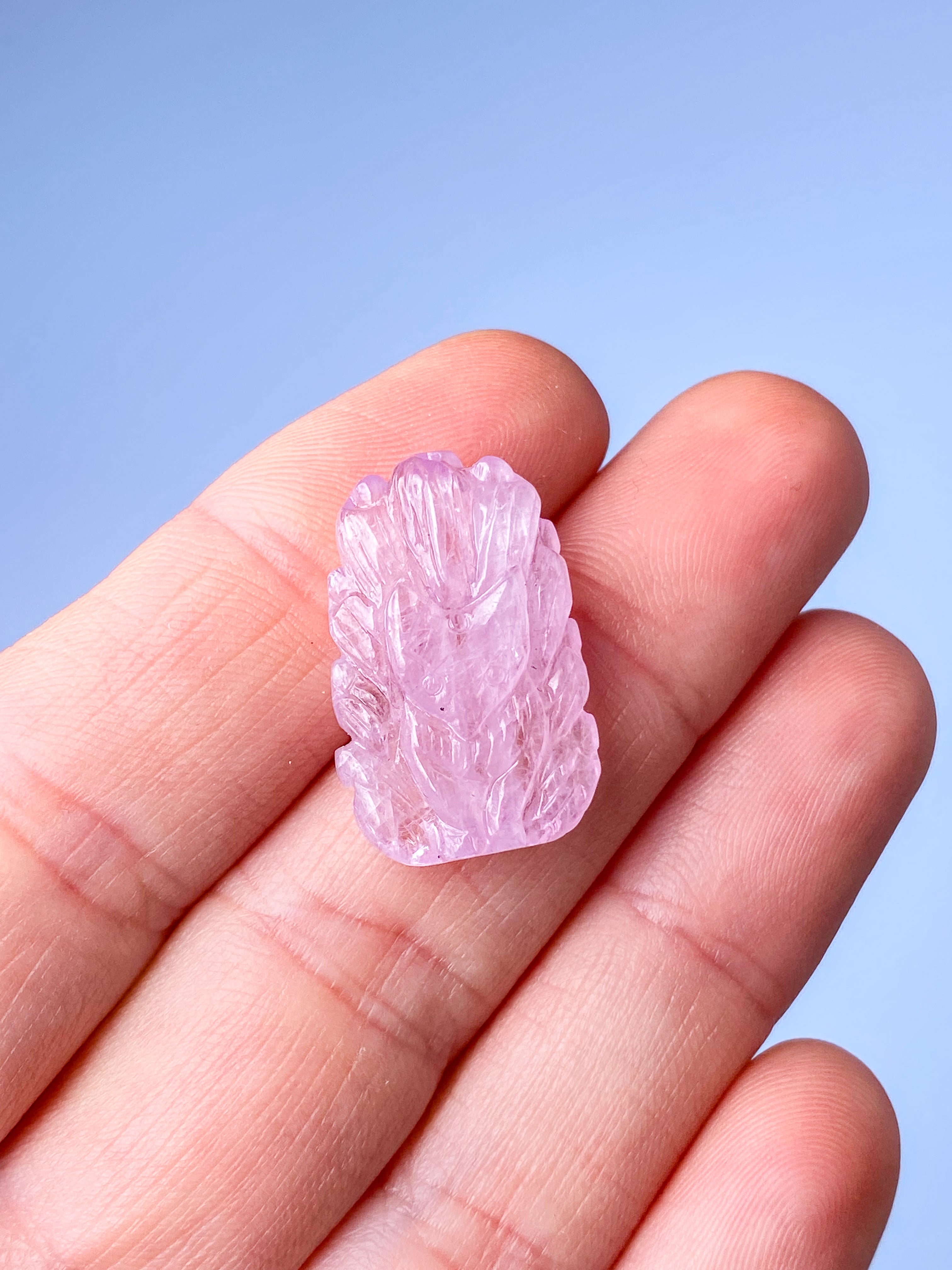 Håndskåret Kunzit Ræv (Nr. 4) Eksklusiv Kvalitet