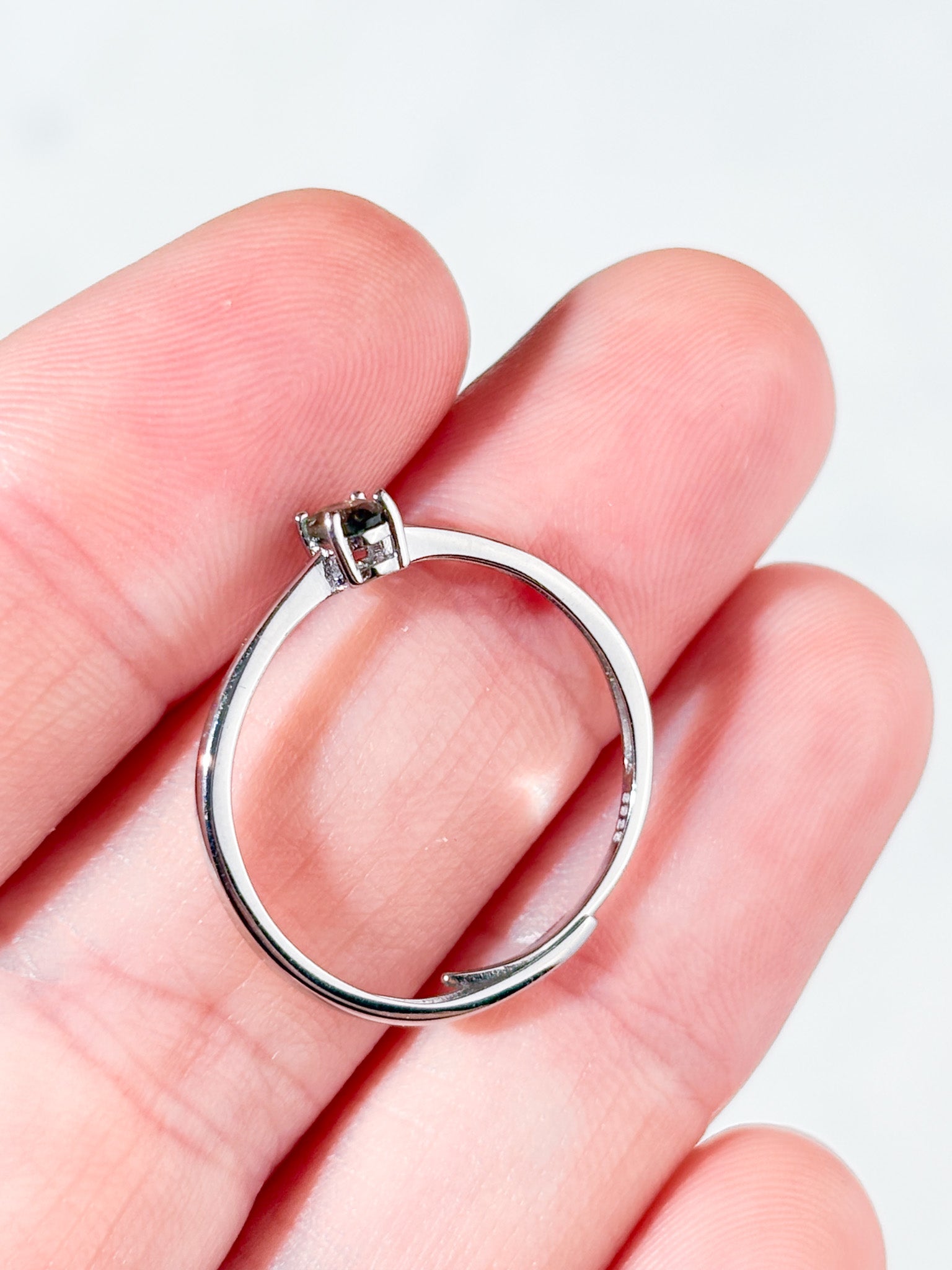 Moldavit Facet Ring
