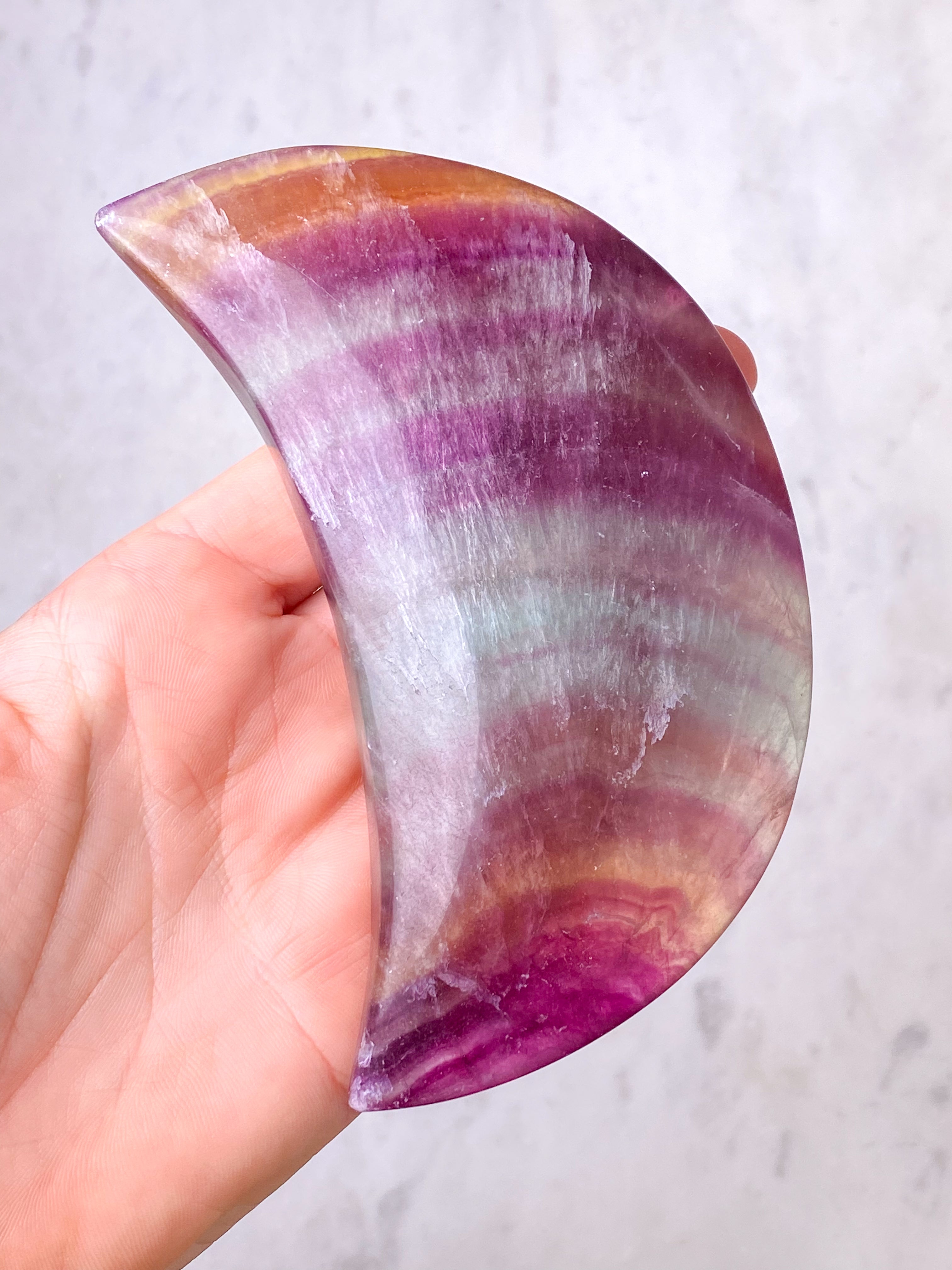 Rainbow Fluorite Moon (No. 8)