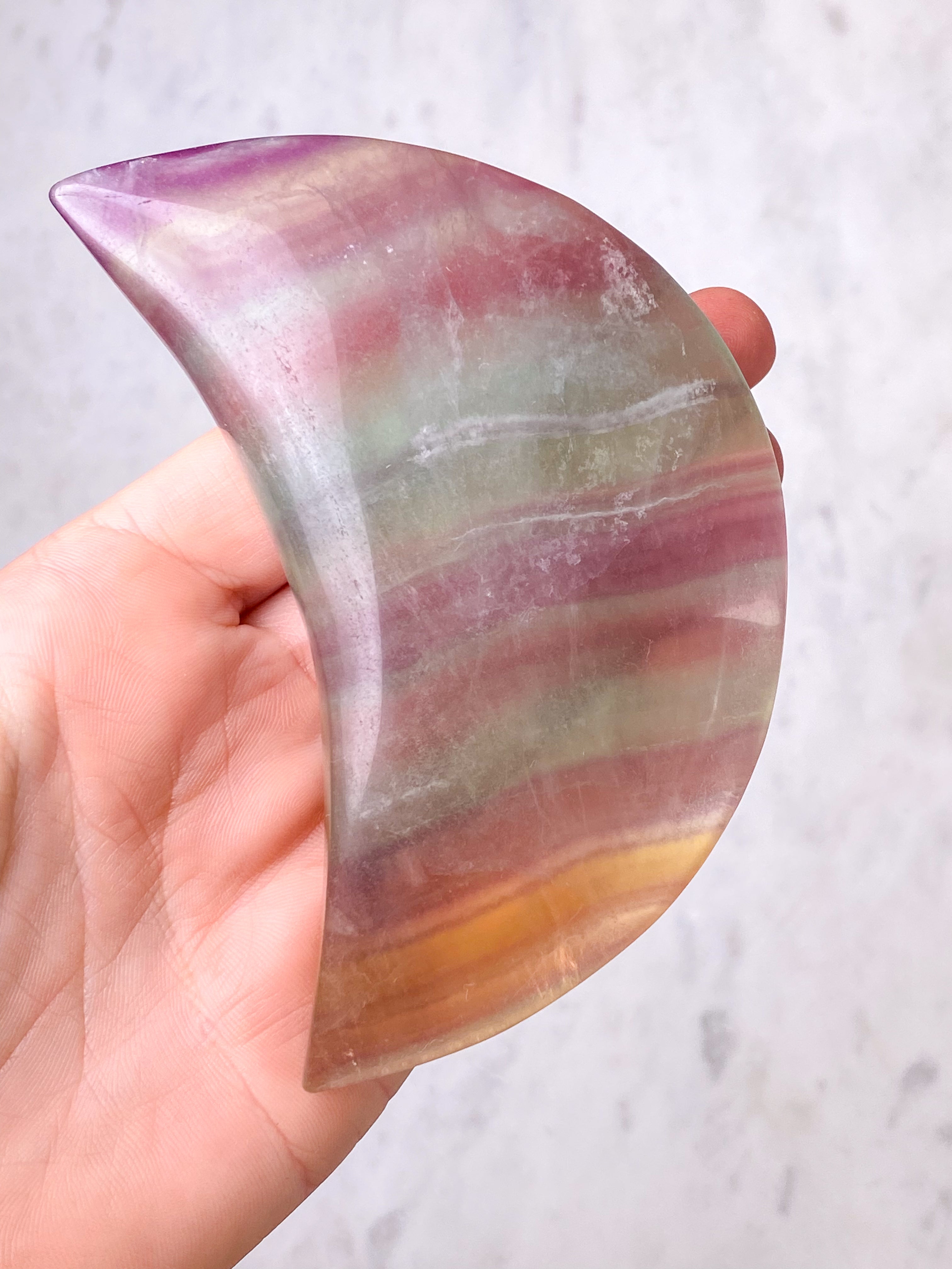 Rainbow Fluorite Moon (No. 8)