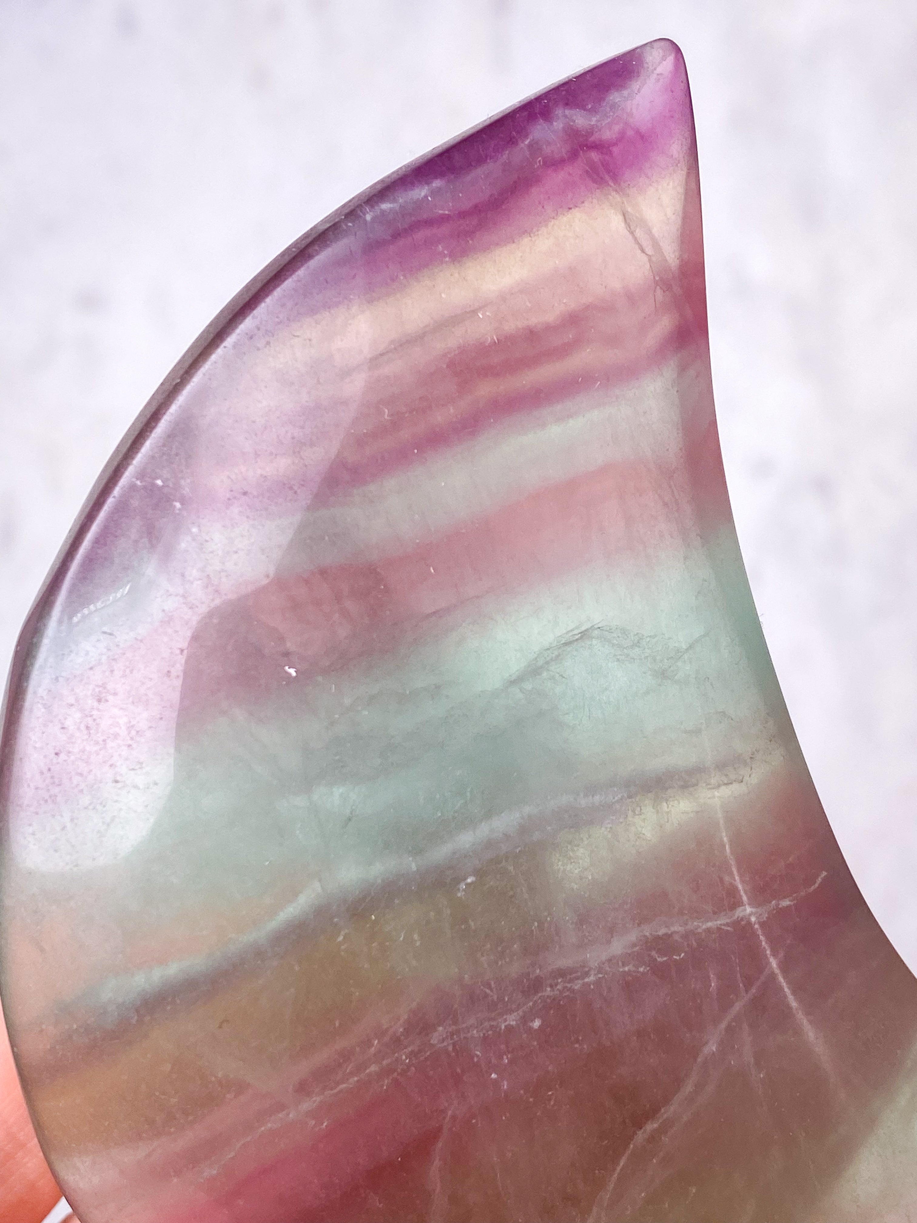 Rainbow Fluorite Moon (No. 8)