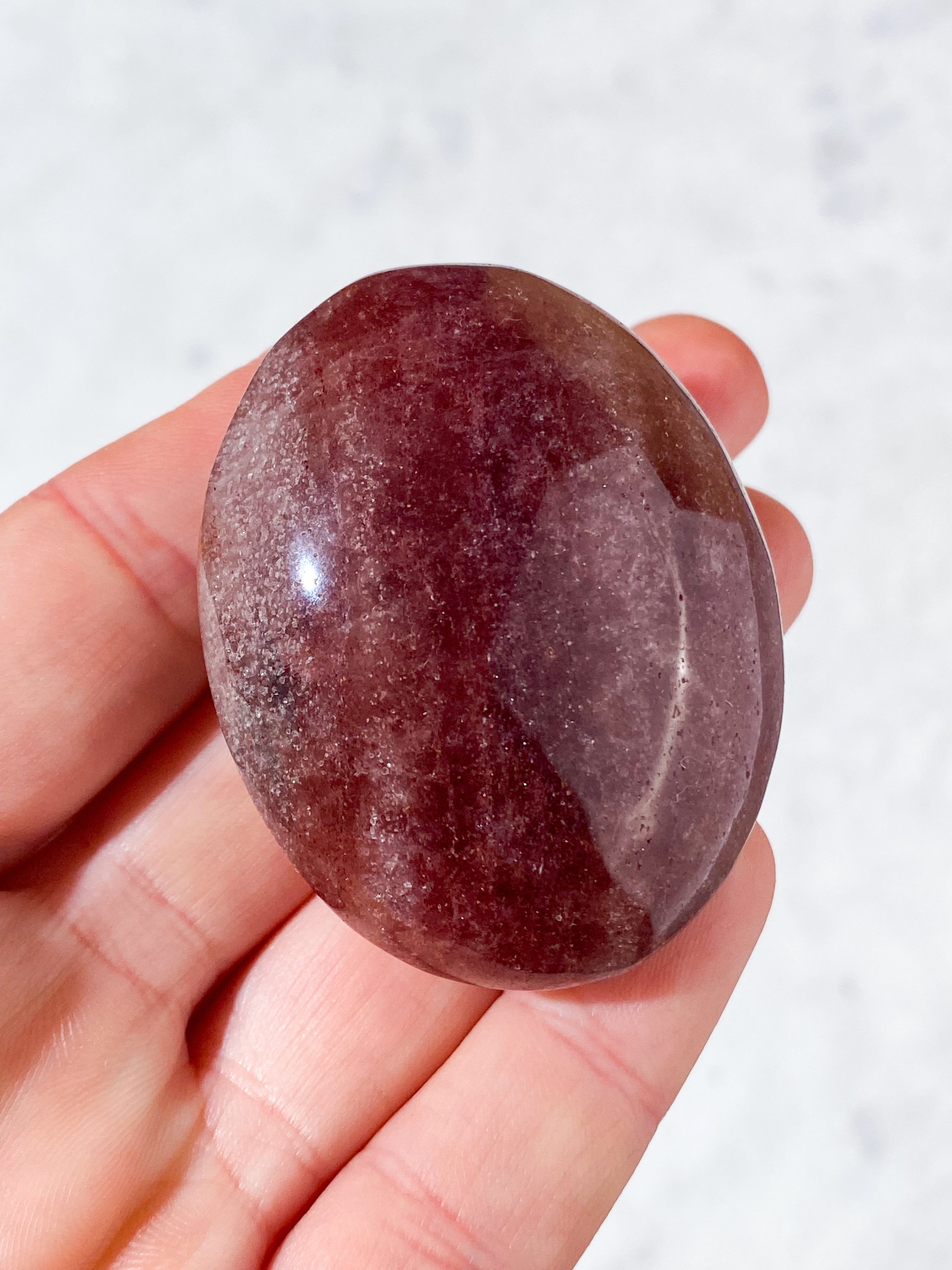 Jordbær Kvarts Palmstone (Nr. 2)