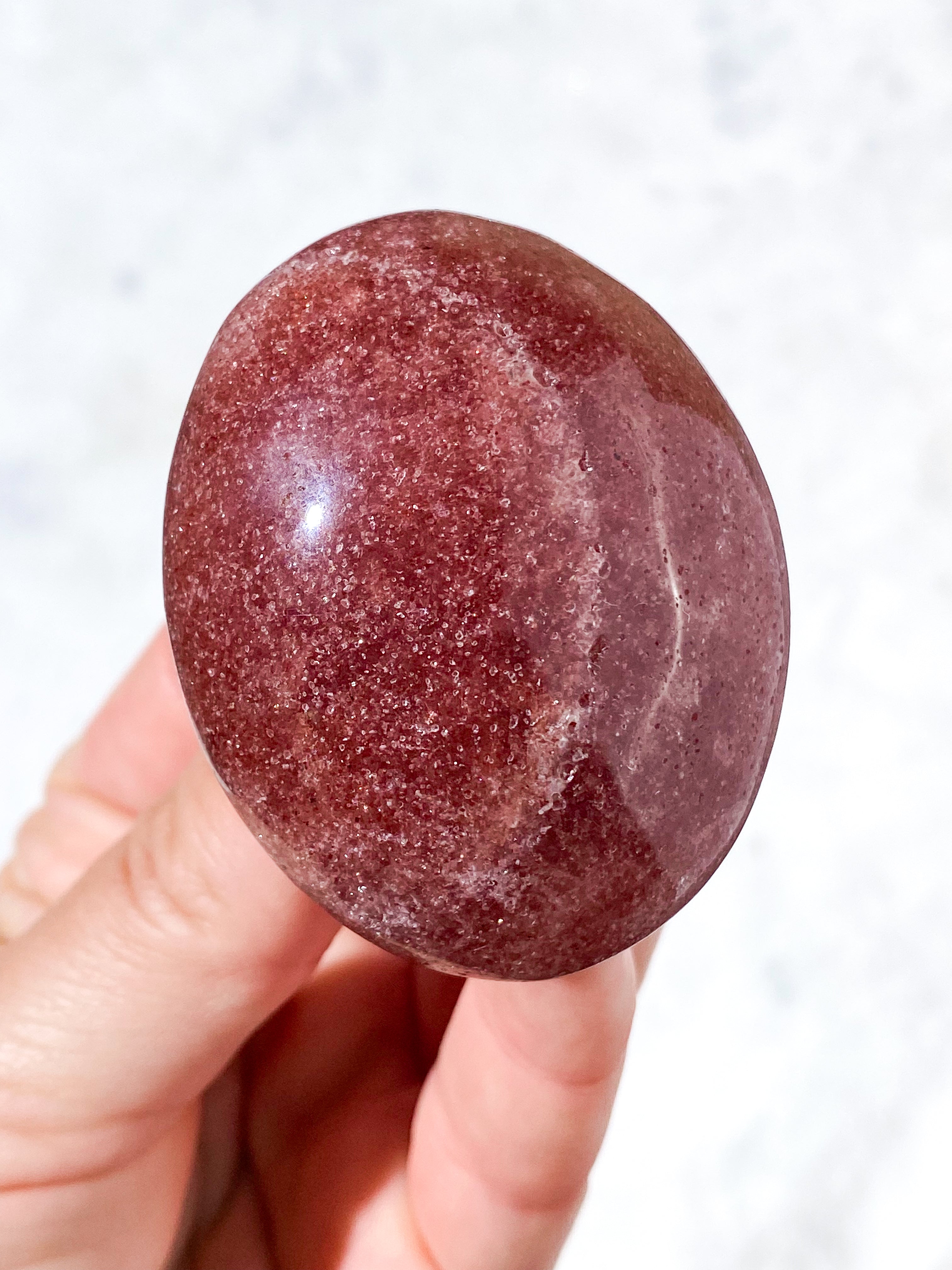 Jordbær Kvarts Palmstone (Nr. 7)