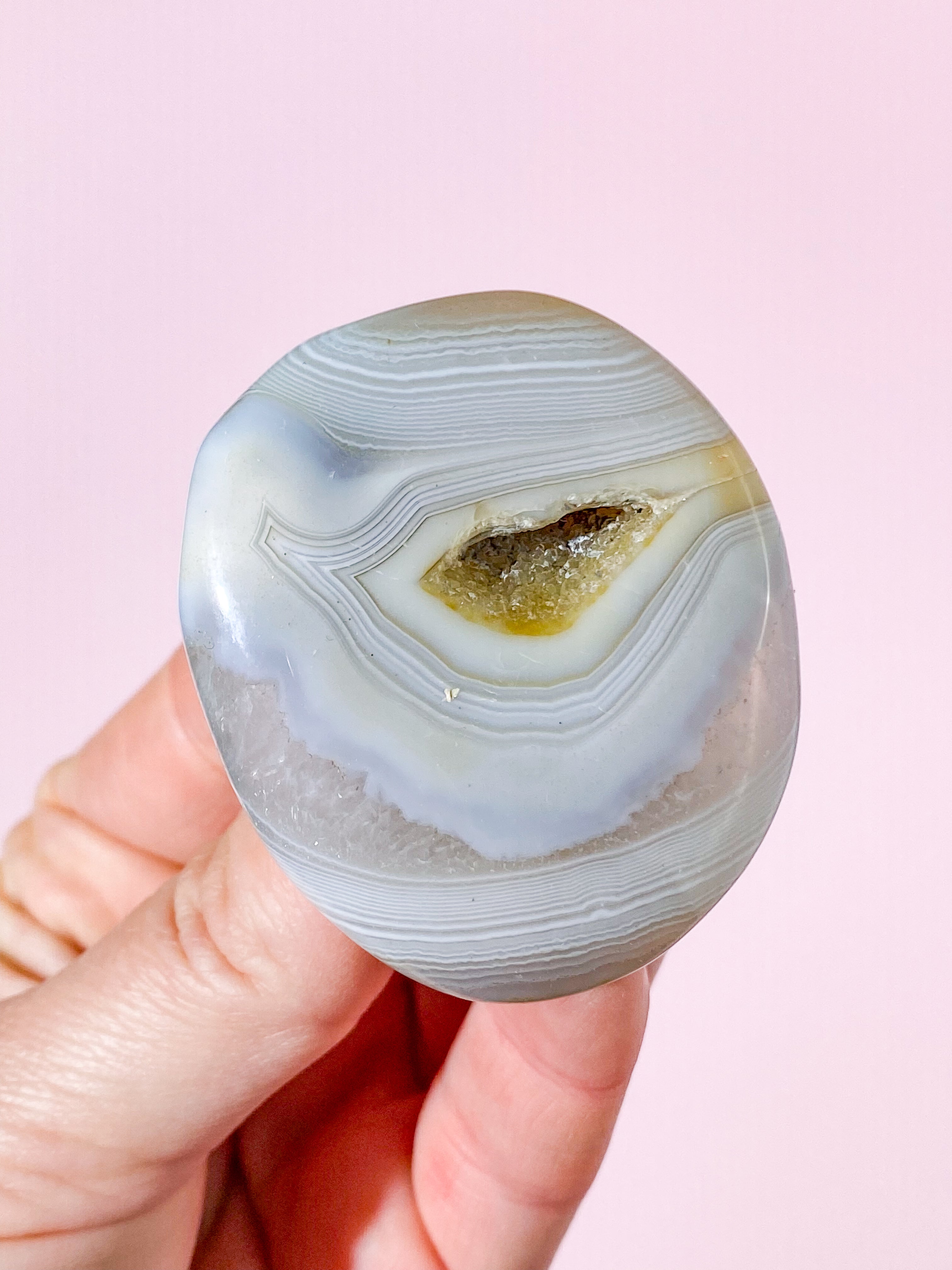 Naturlig Agat Palmstone (Nr. 3)