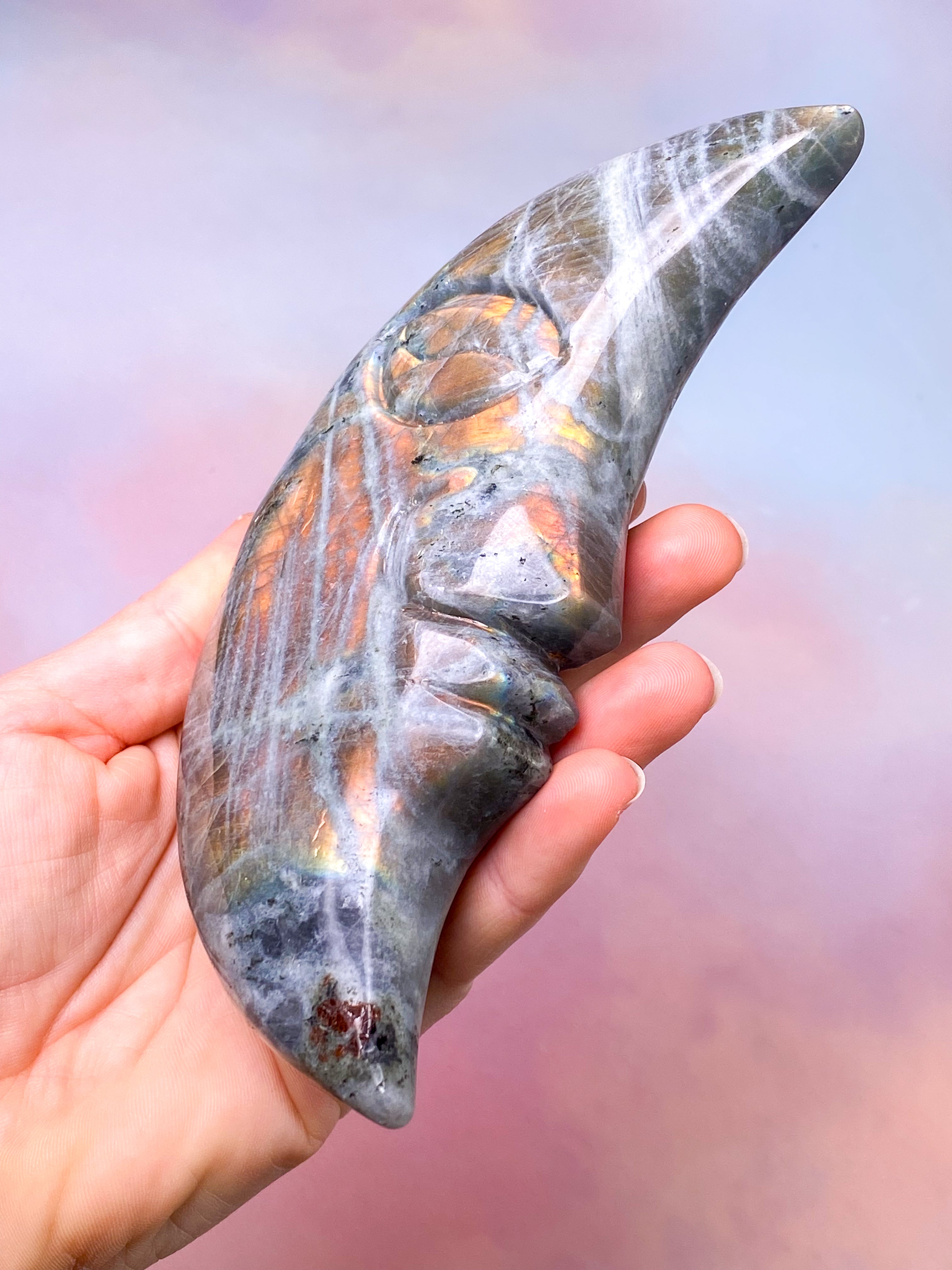 Guld labradorite hjärta