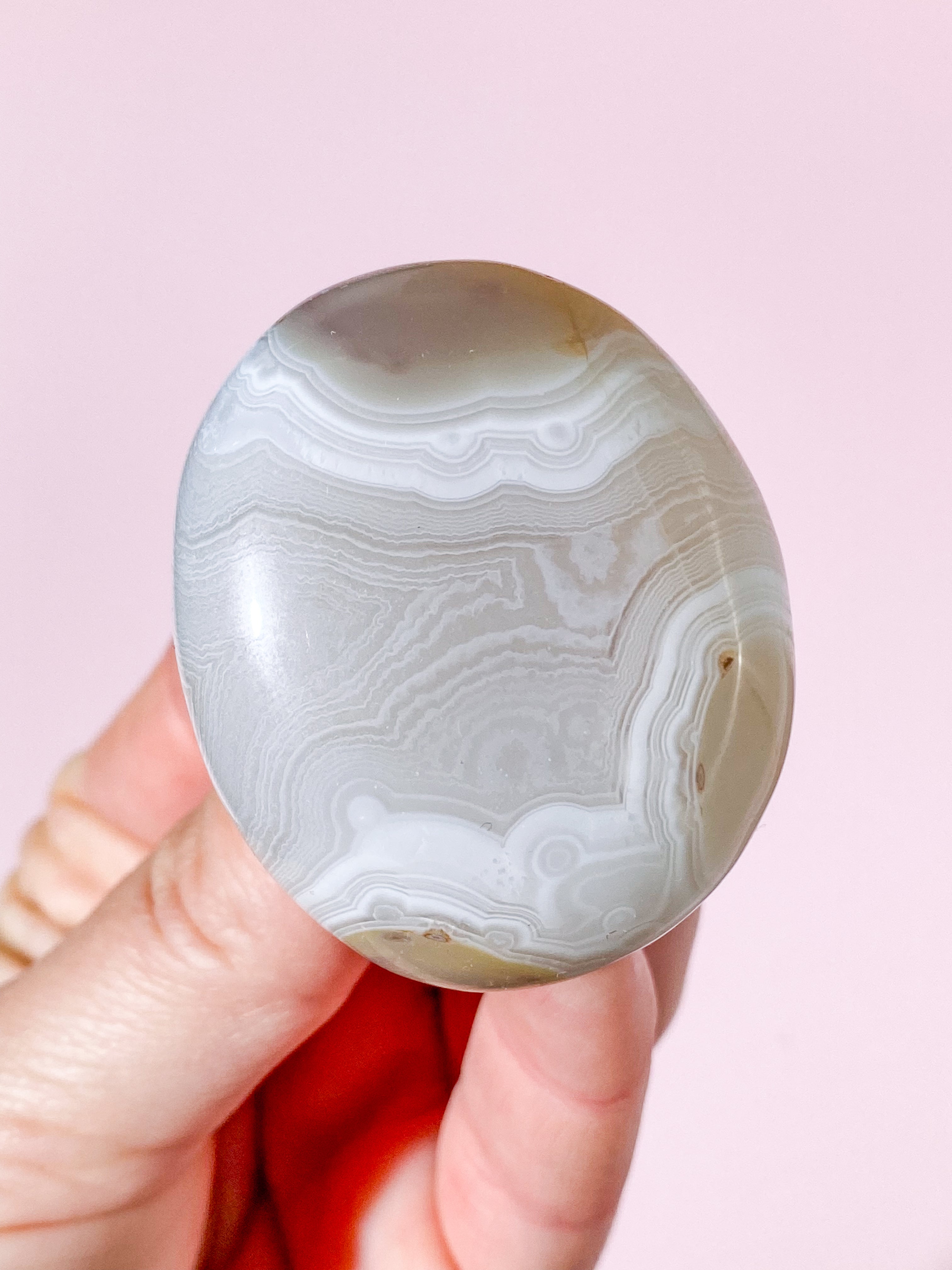 Naturlig Agat Palmstone (Nr. 10)