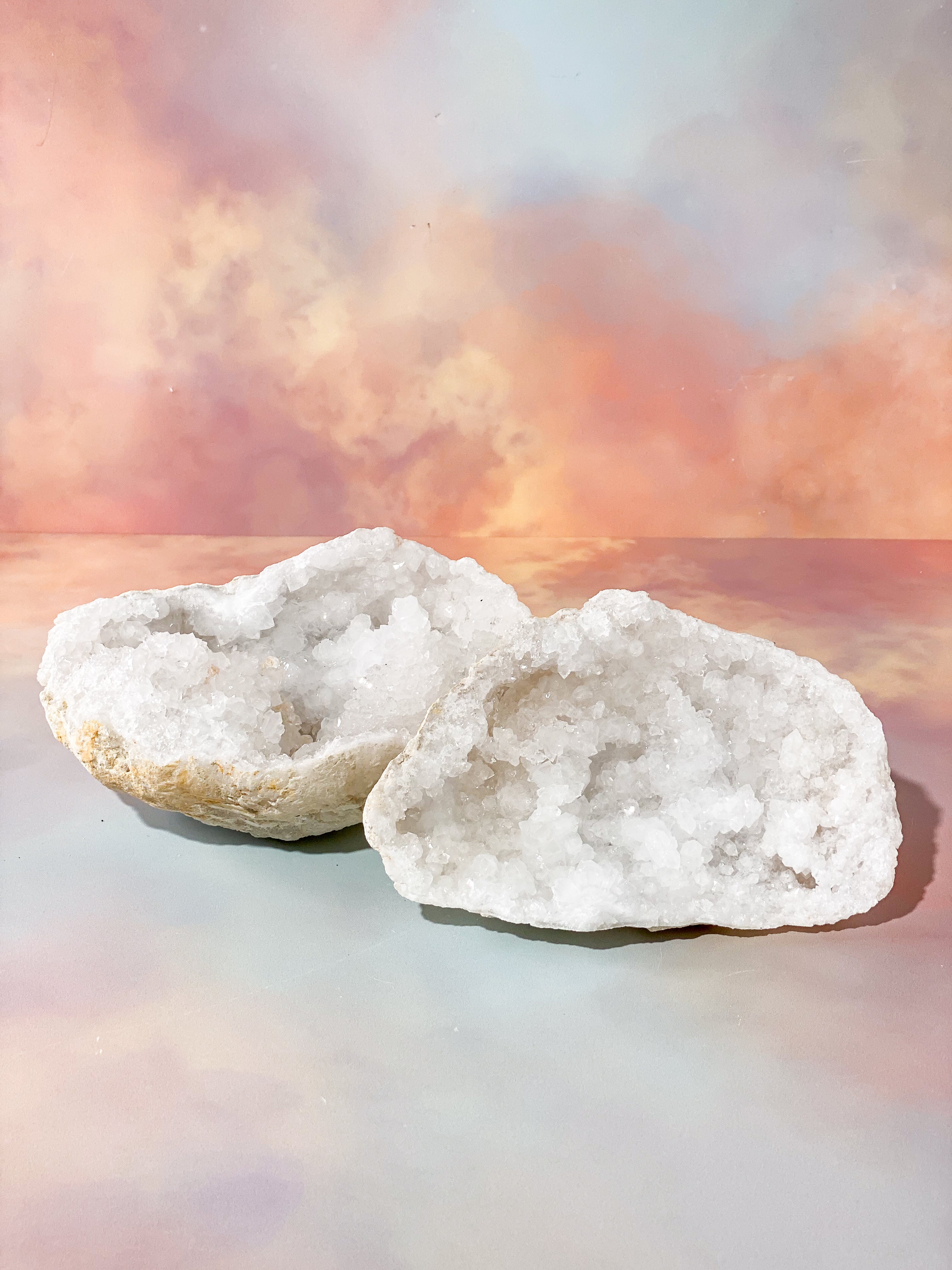XL Bjergkrystal Geode Sæt - 1,9 kg (Nr. 12)
