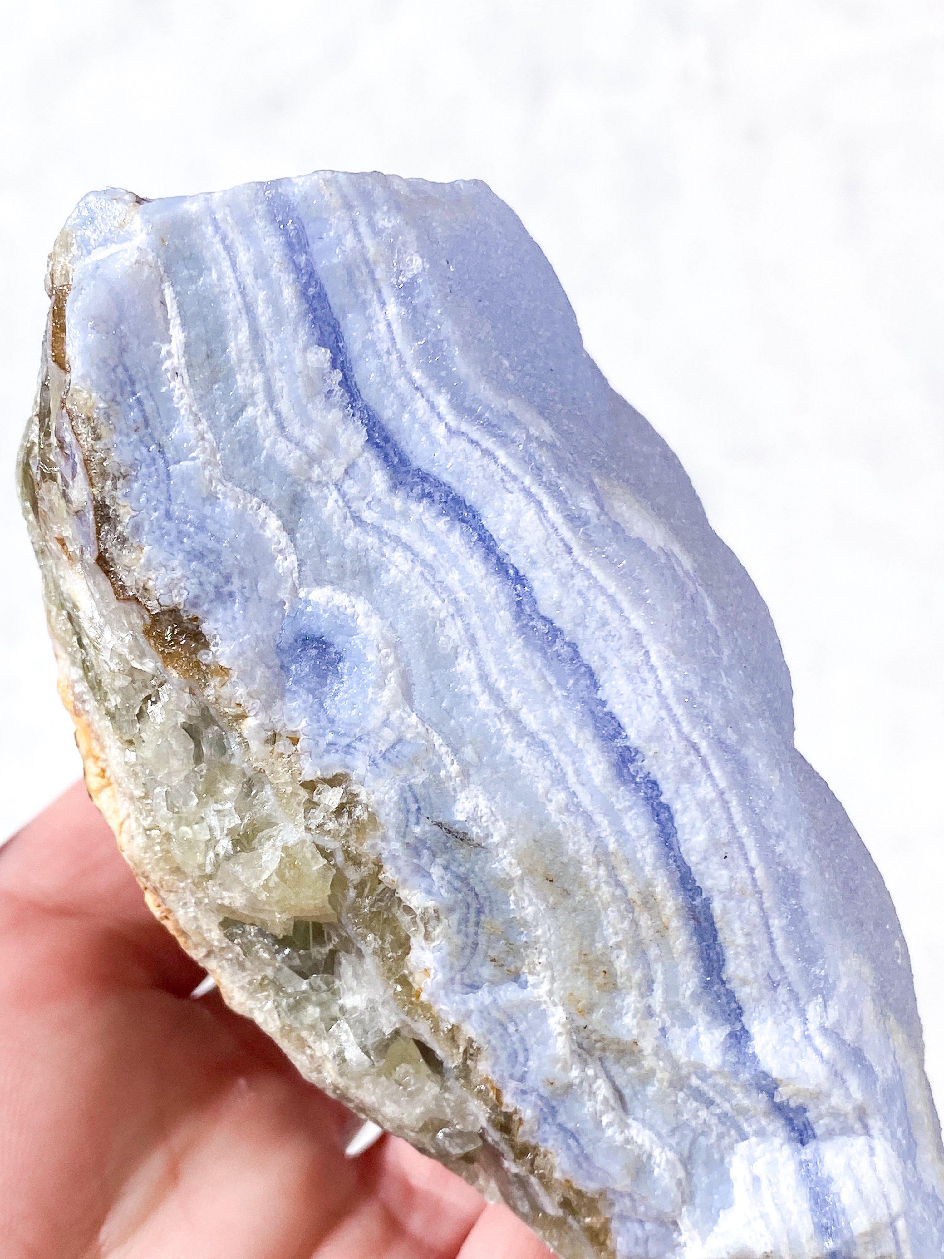 Druzy Rå Blonde Agat Fra Namibia (Nr. 1) Sjælden