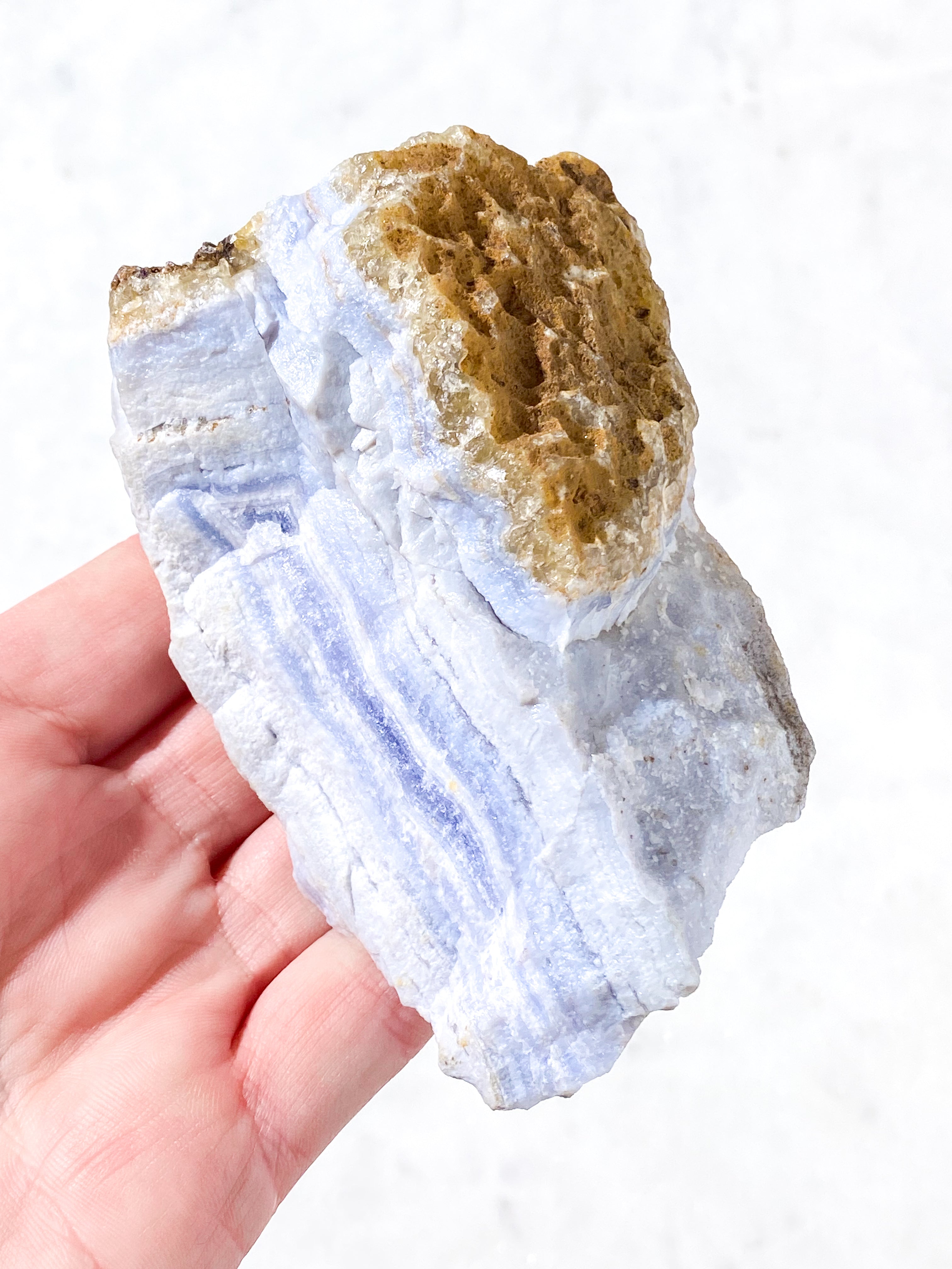 Druzy Rå Blonde Agat Fra Namibia (Nr. 5) Sjælden