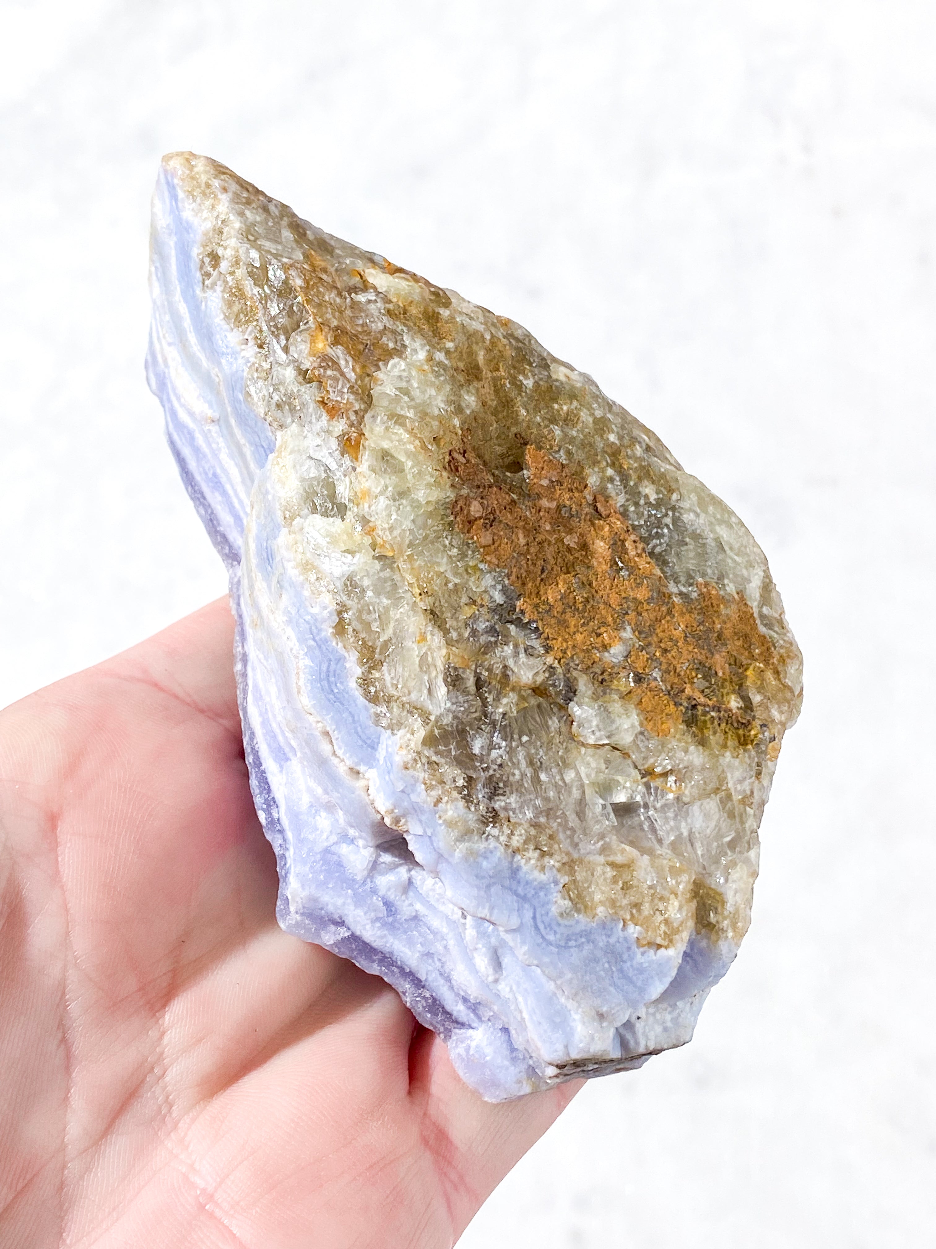 Druzy Rå Blonde Agat Fra Namibia (Nr. 6) Sjælden