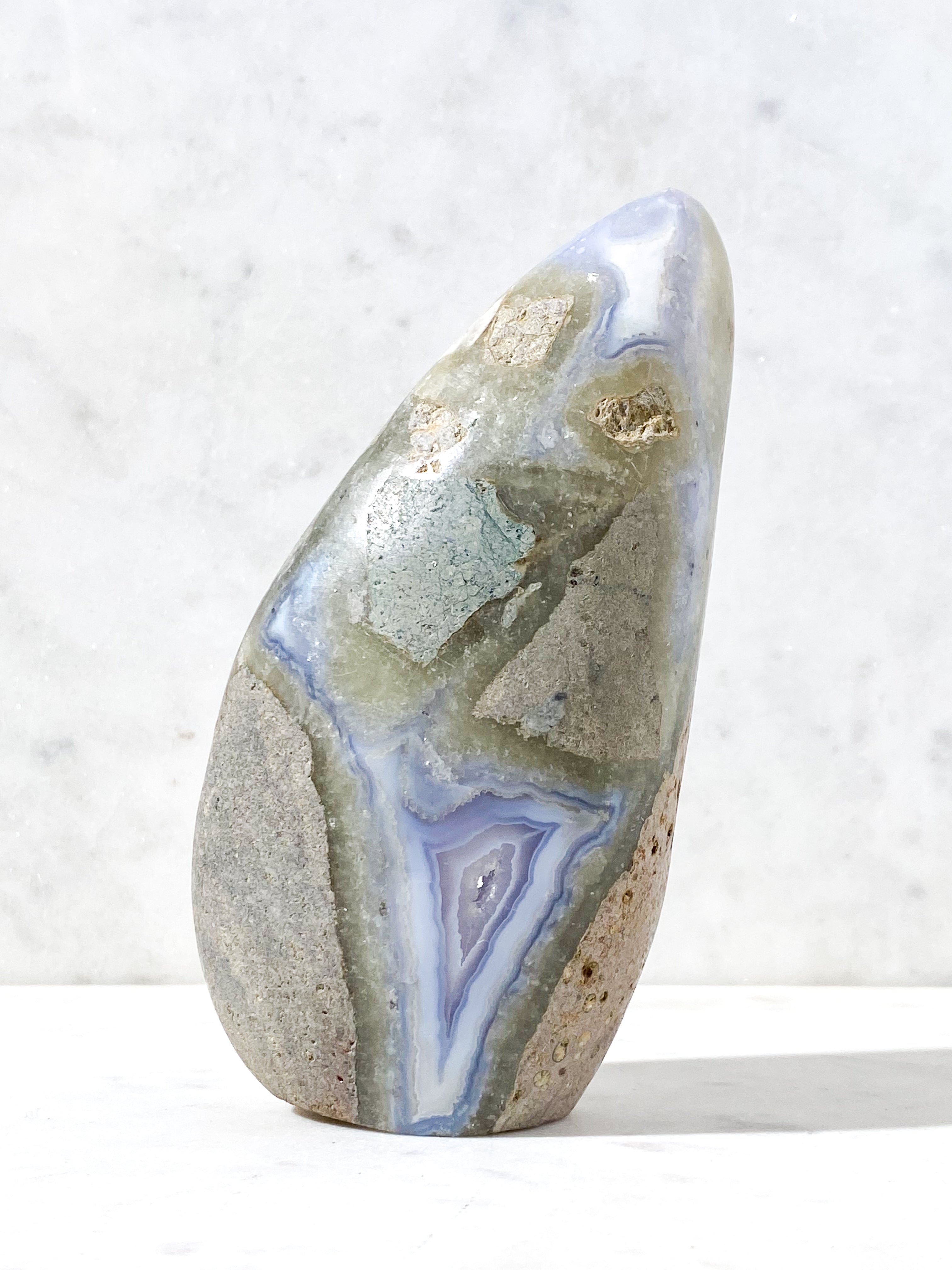 Druzy Blonde Agat Stående (Nr. 1)
