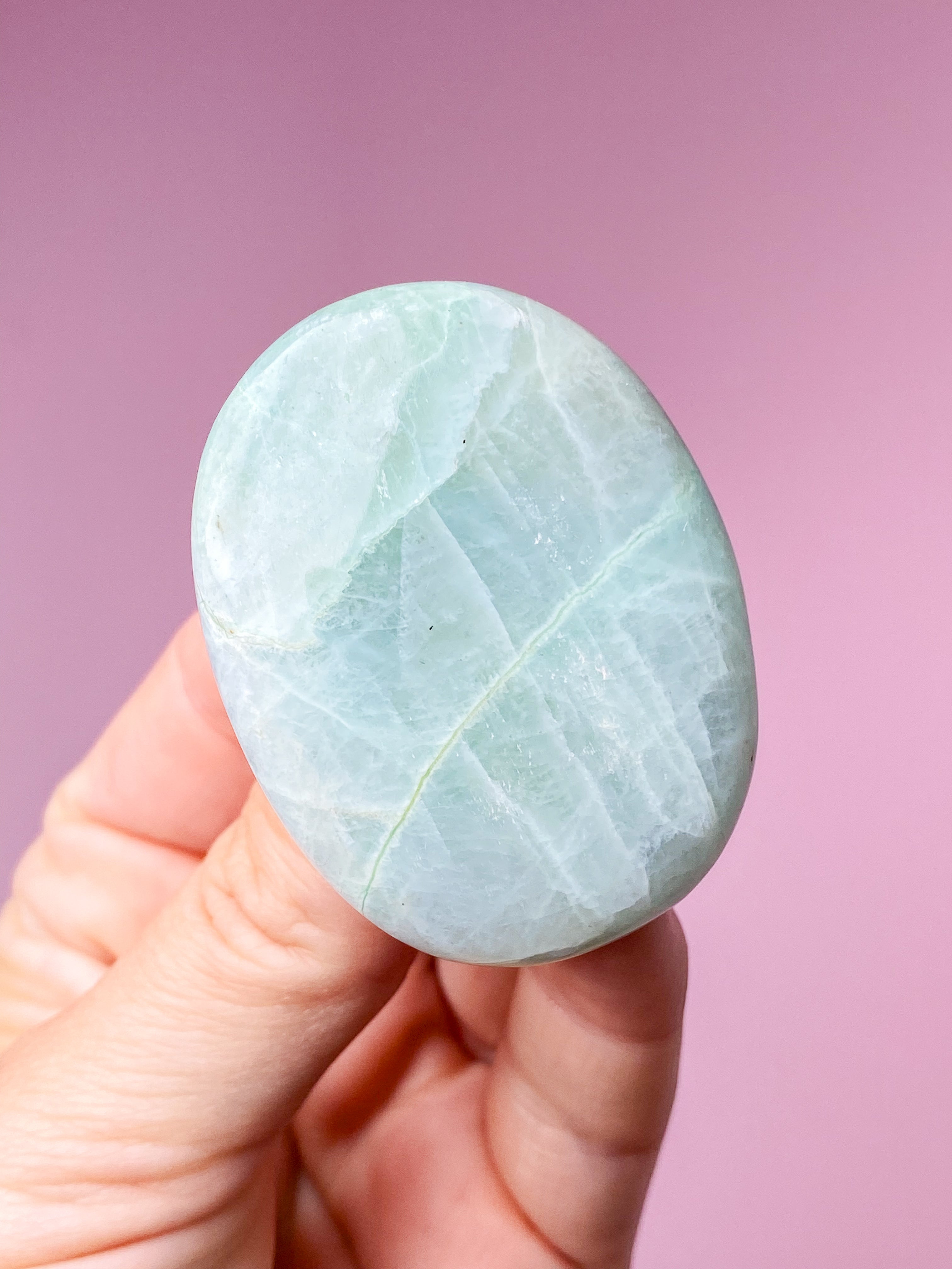 Grøn Månesten (Garnierit) Palmstone (Nr. 1)