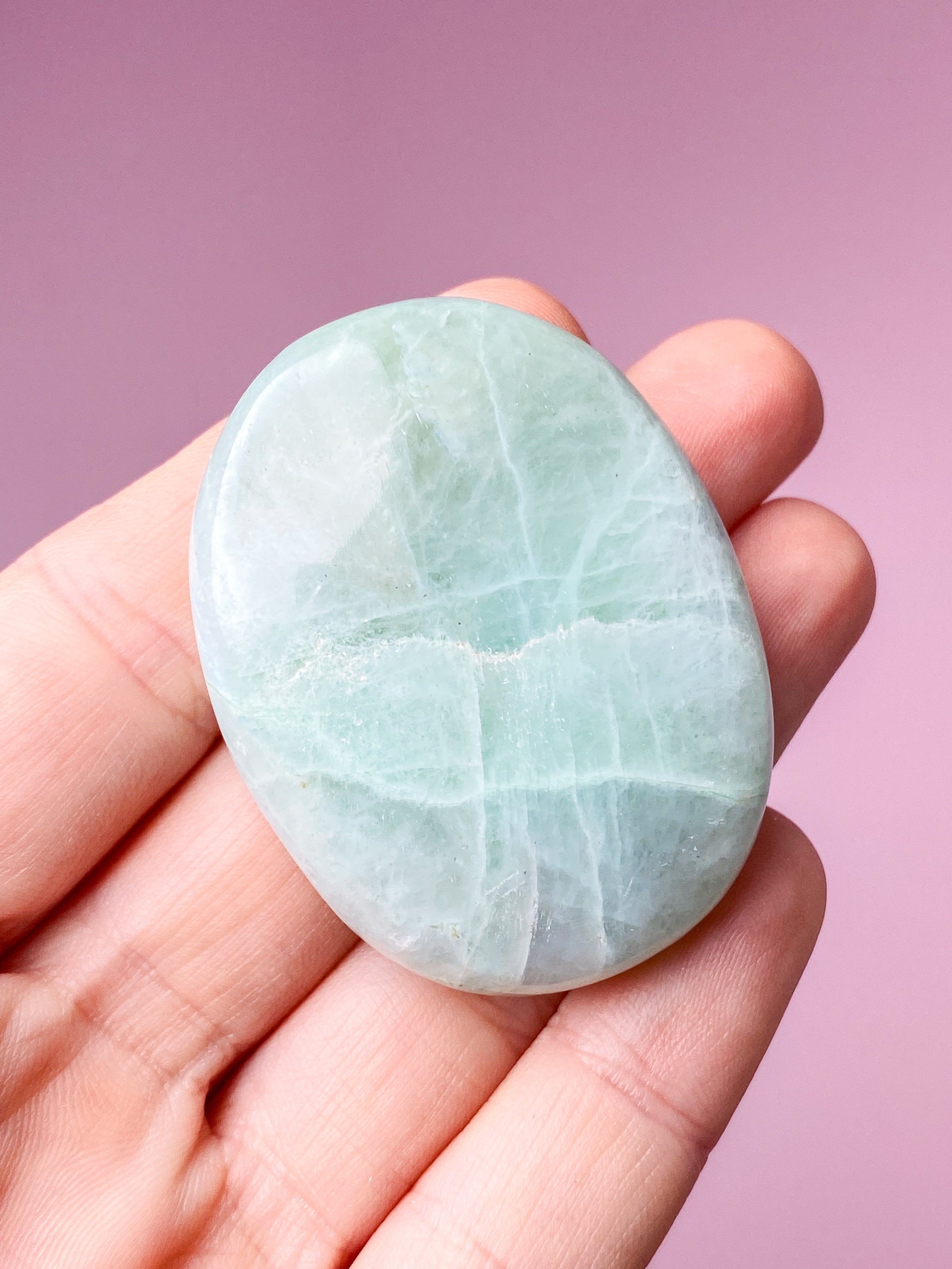 Grøn Månesten (Garnierit) Palmstone (Nr. 1)