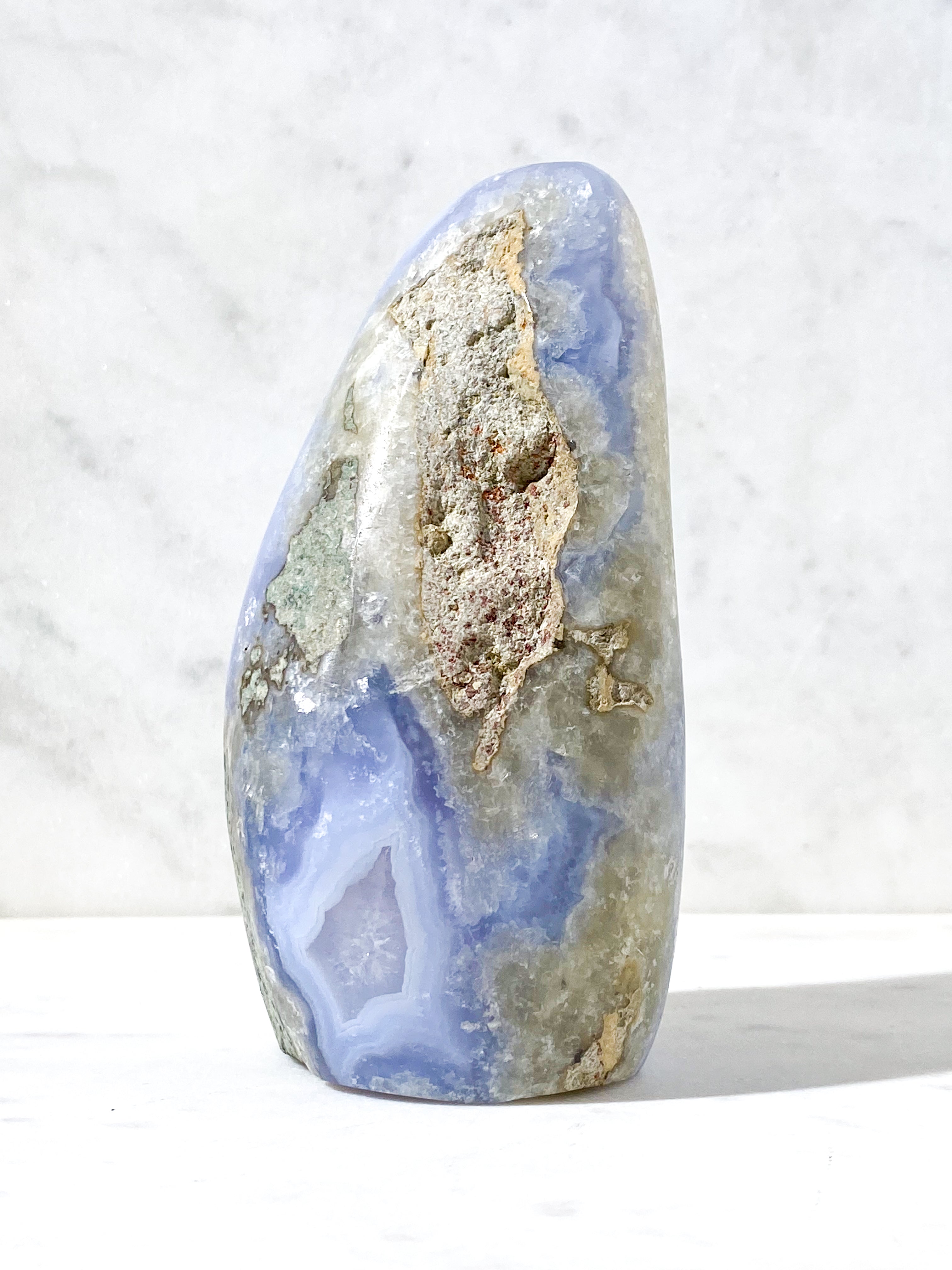 Druzy Blonde Agat Stående (Nr. 5)