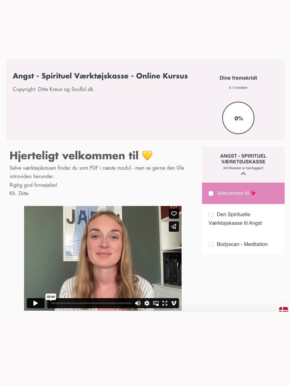 Angst - Spirituel Værktøjskasse - Online Kursus